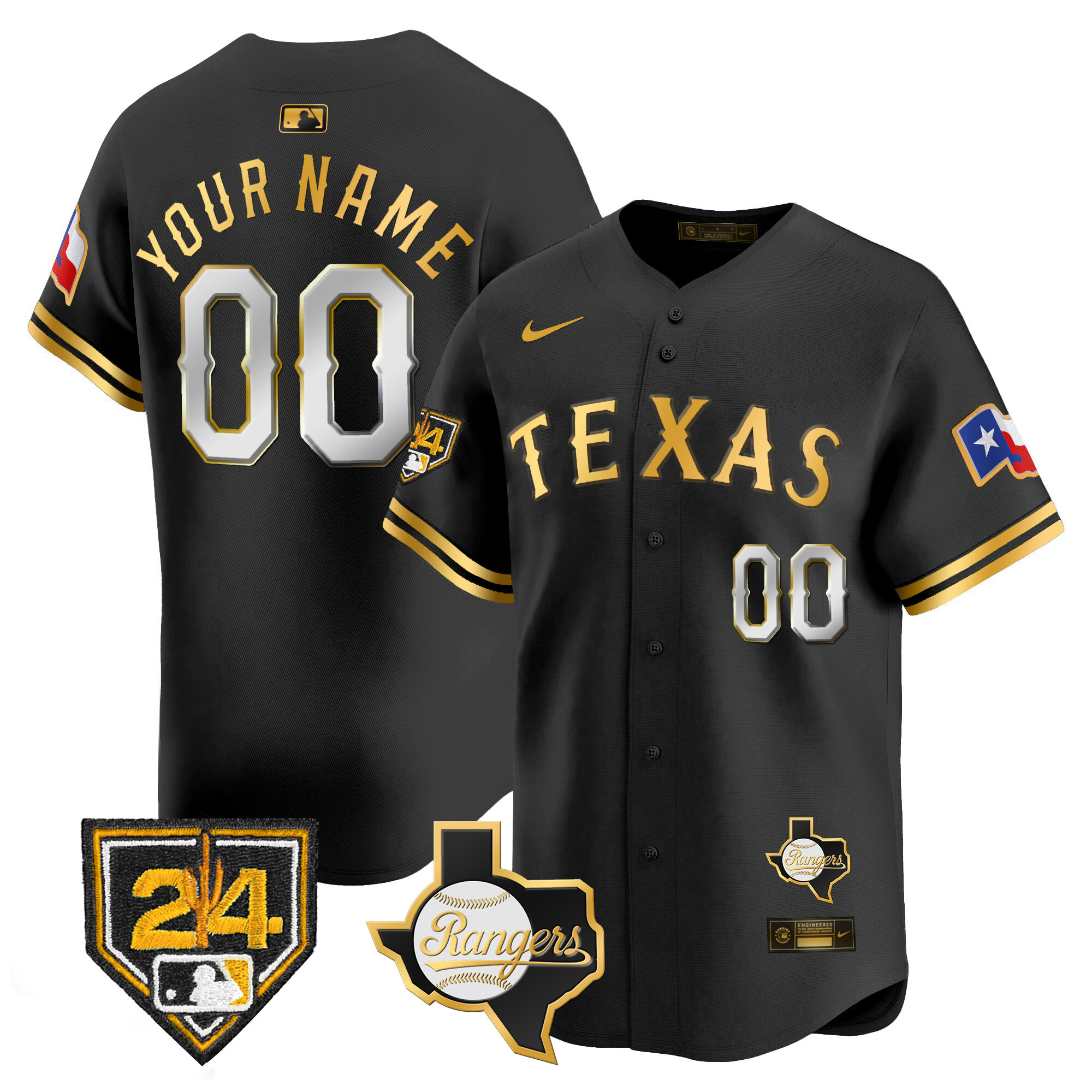 Texas Rangers 2024 Spring Training Patch Vapor Premier Limited Custom Jersey - All Stitched