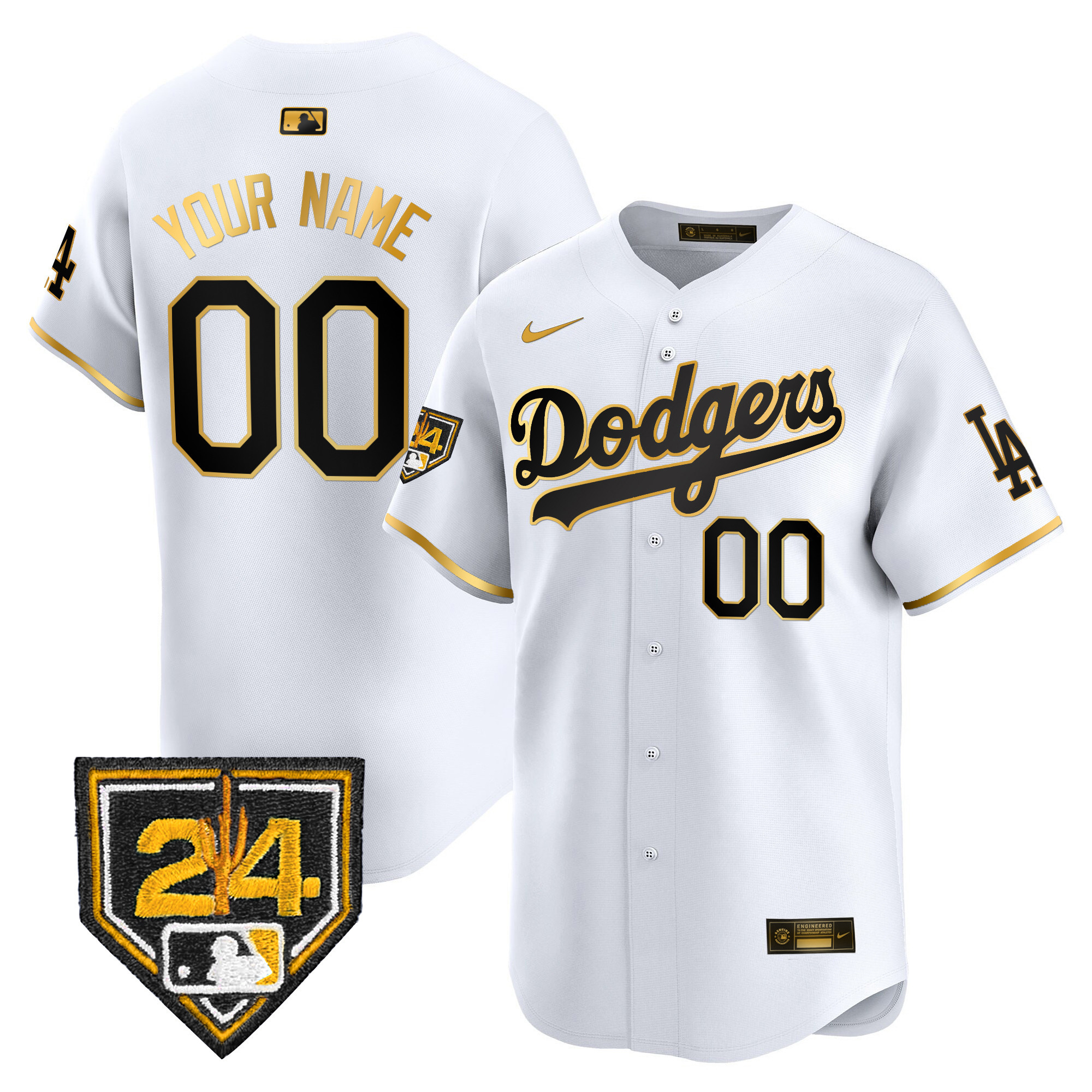 Dodgers 2024 Spring Training Patch Vapor Premier Limited Custom Jersey - All Stitched - Image 2