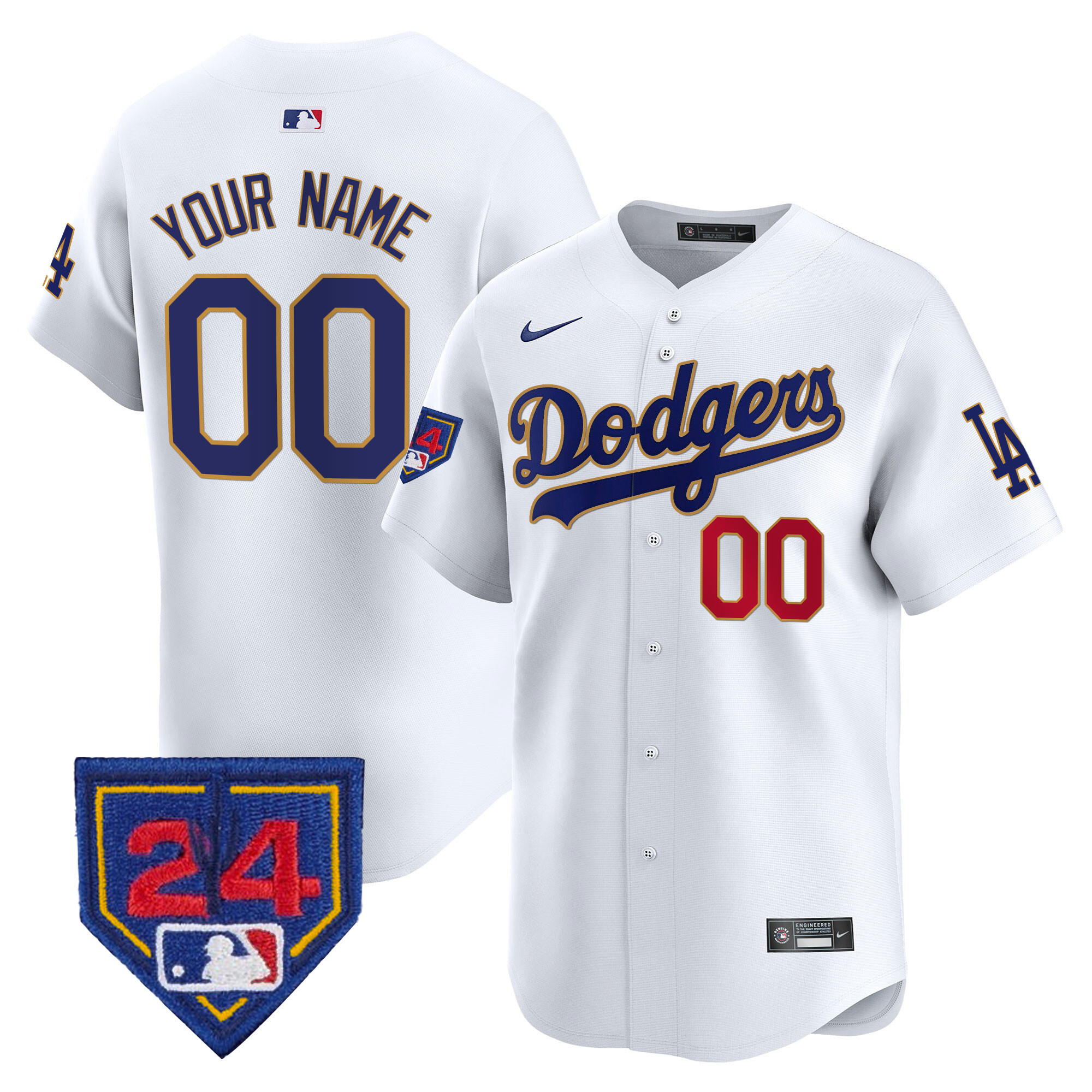 Dodgers 2024 Spring Training Patch Vapor Premier Limited Custom Jersey - All Stitched - Image 3