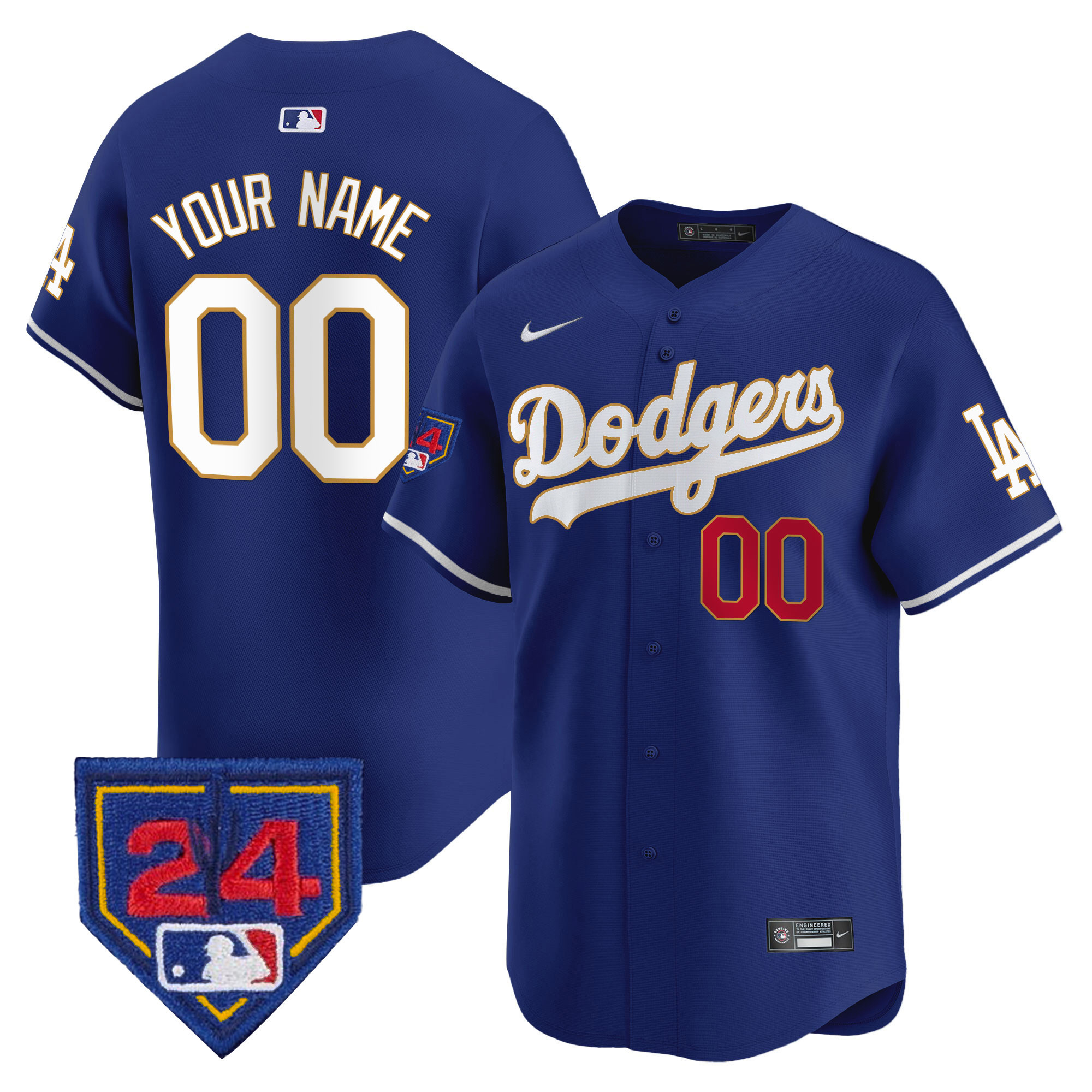 Dodgers 2024 Spring Training Patch Vapor Premier Limited Custom Jersey - All Stitched - Image 4