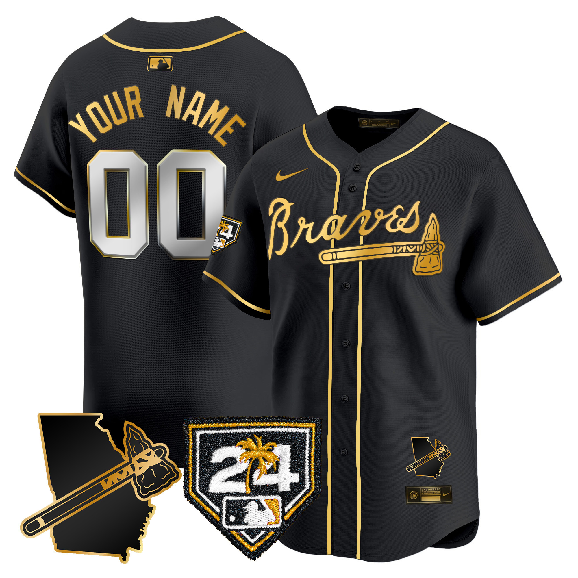 Atlanta Braves 2024 Spring Training & Georgia Patch Vapor Premier Limited Custom Jersey - All Stitched
