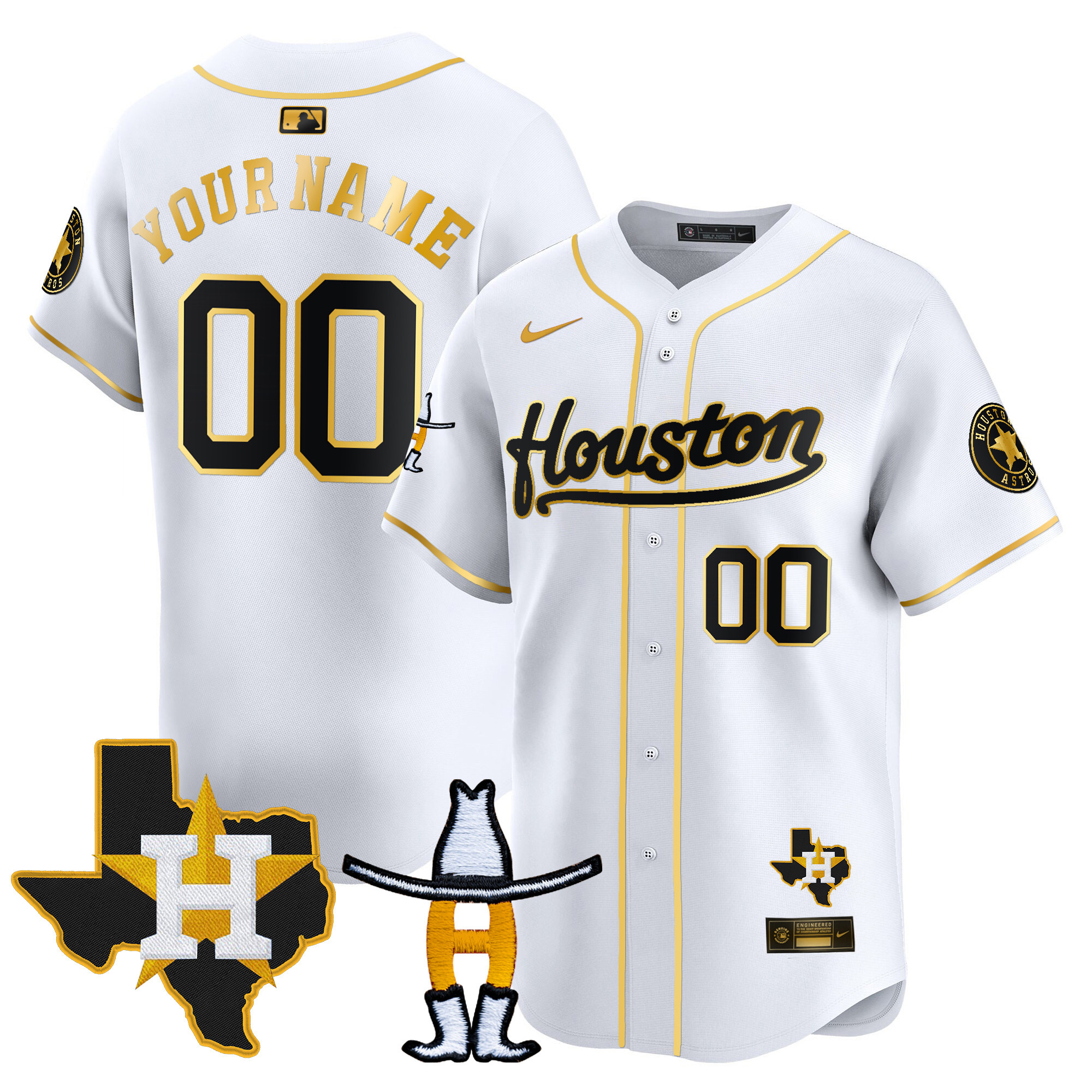 Houston Astros Houston Rodeo Patch Vapor Premier Limited Custom Jersey - All Stitched - Image 2