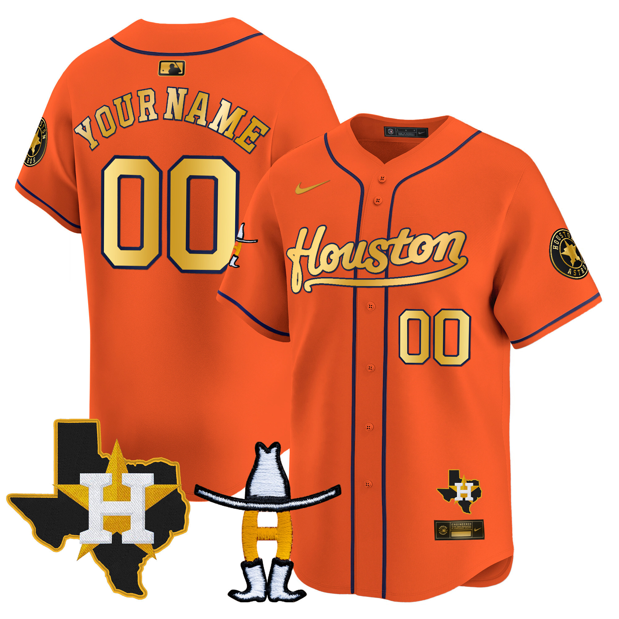 Houston Astros Houston Rodeo Patch Vapor Premier Limited Custom Jersey - All Stitched - Image 3