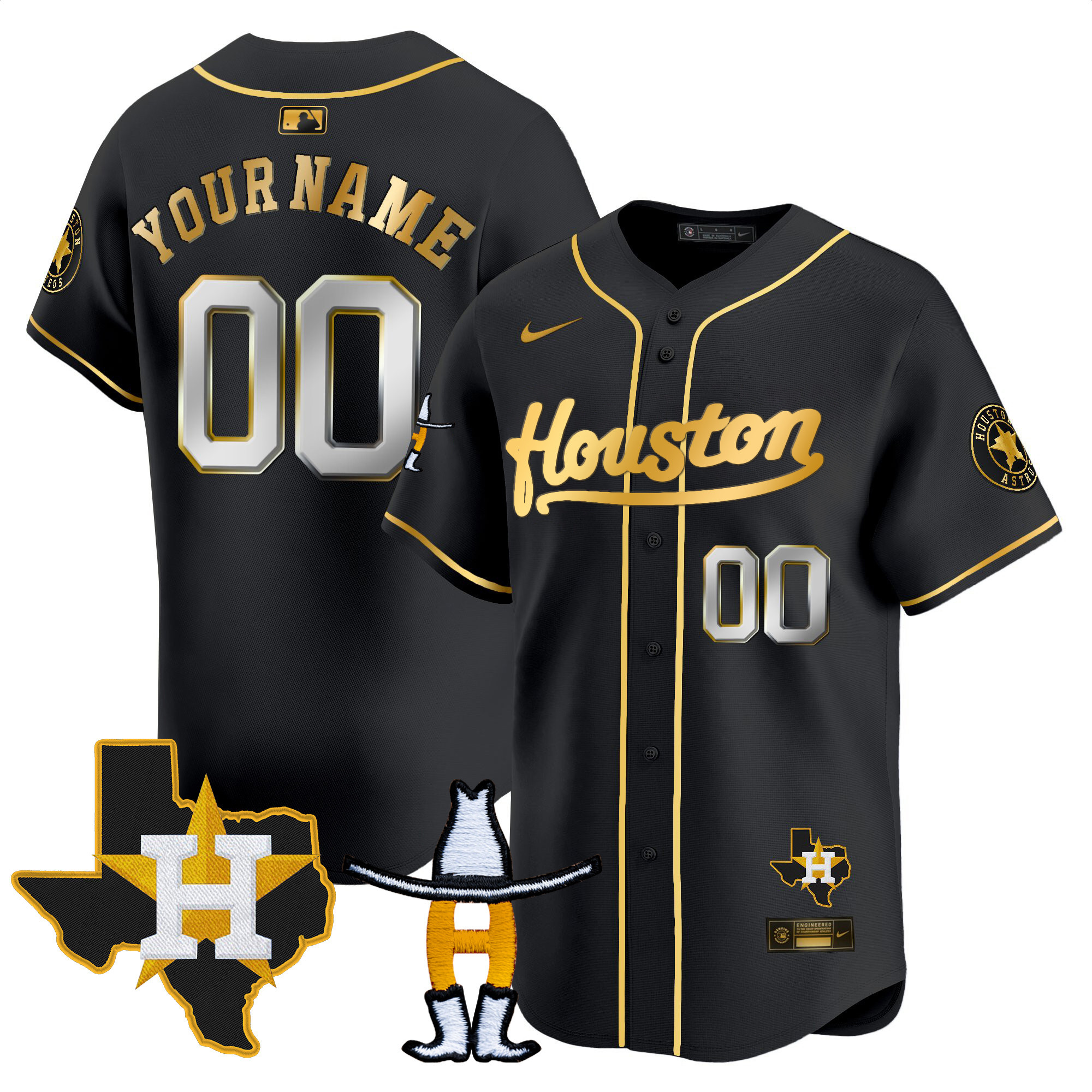 Houston Astros Houston Rodeo Patch Vapor Premier Limited Custom Jersey - All Stitched