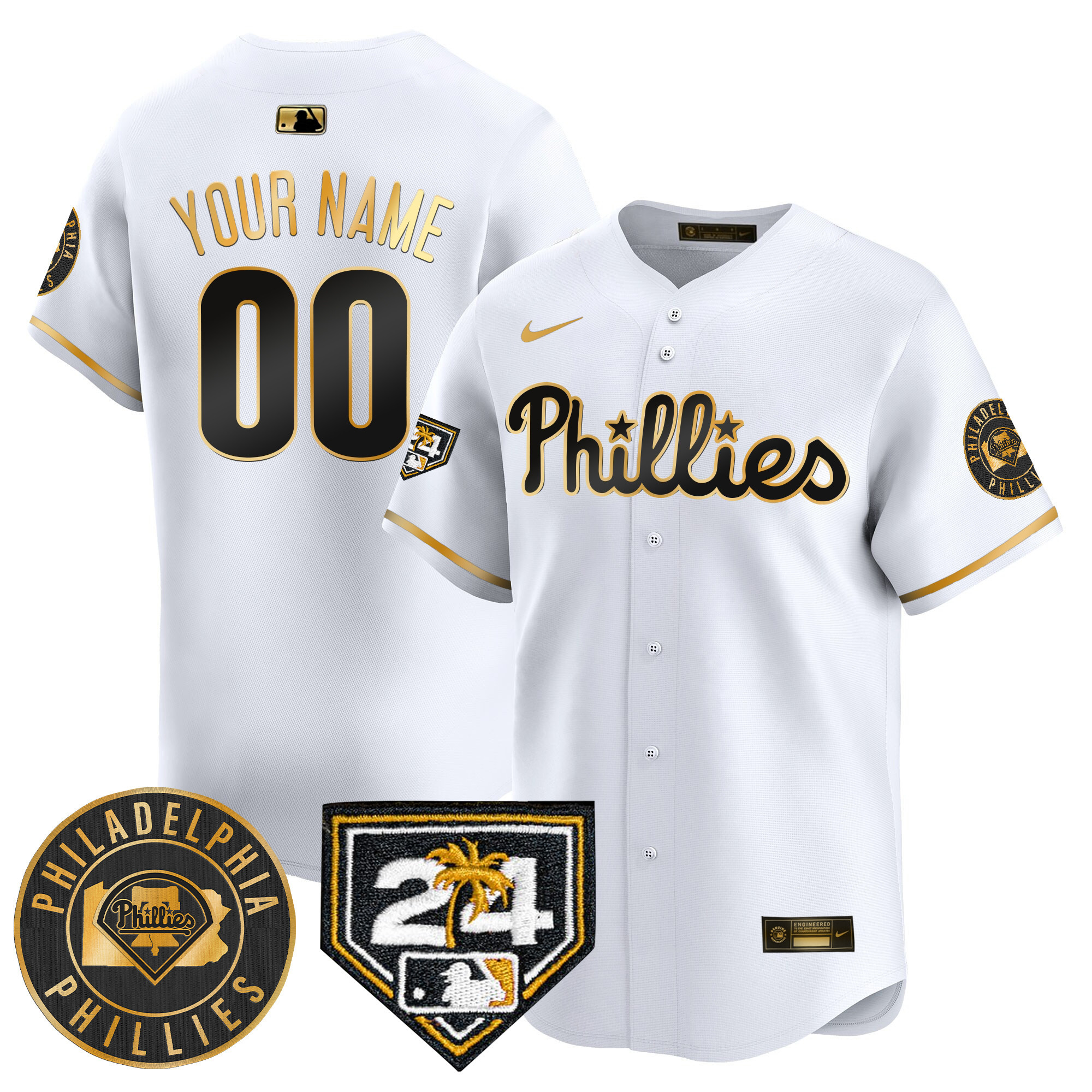 Phillies 2024 Spring Training Patch Vapor Premier Limited Custom Jersey V2 - All Stitched - Image 2