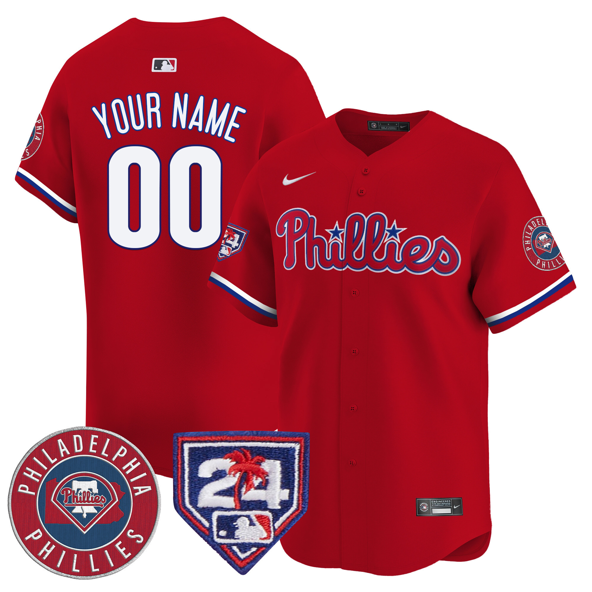 Phillies 2024 Spring Training Patch Vapor Premier Limited Custom Jersey V2 - All Stitched - Image 3