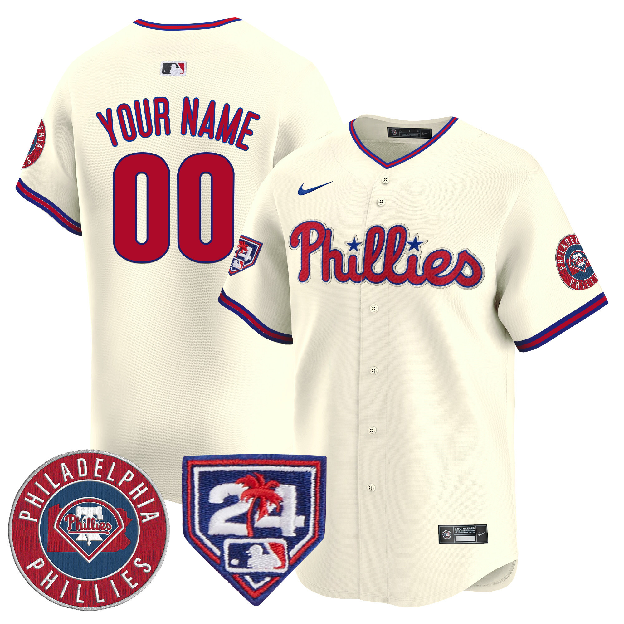 Phillies 2024 Spring Training Patch Vapor Premier Limited Custom Jersey V2 - All Stitched - Image 5