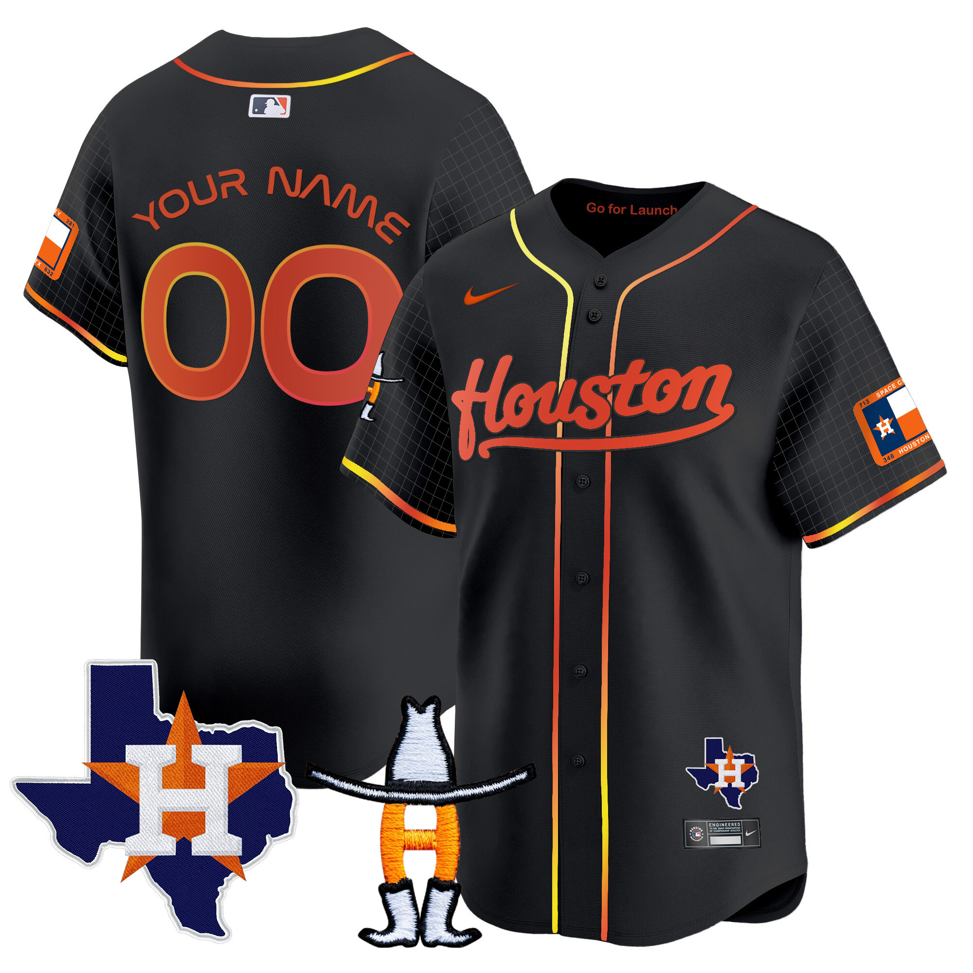 Astros Space City Houston Rodeo Patch Vapor Premier Limited Jersey - All Stitched - Image 2