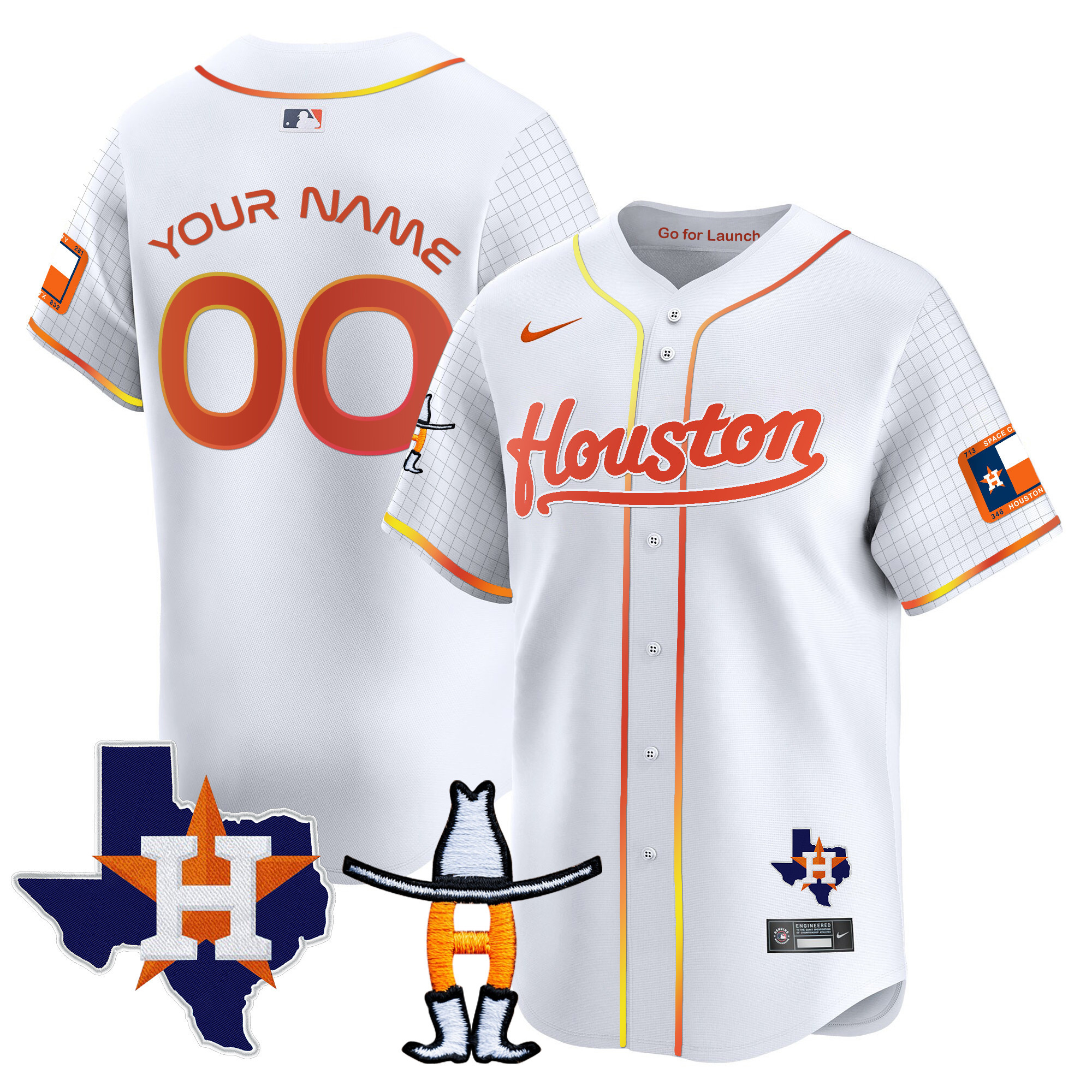 Astros Space City Houston Rodeo Patch Vapor Premier Limited Jersey - All Stitched