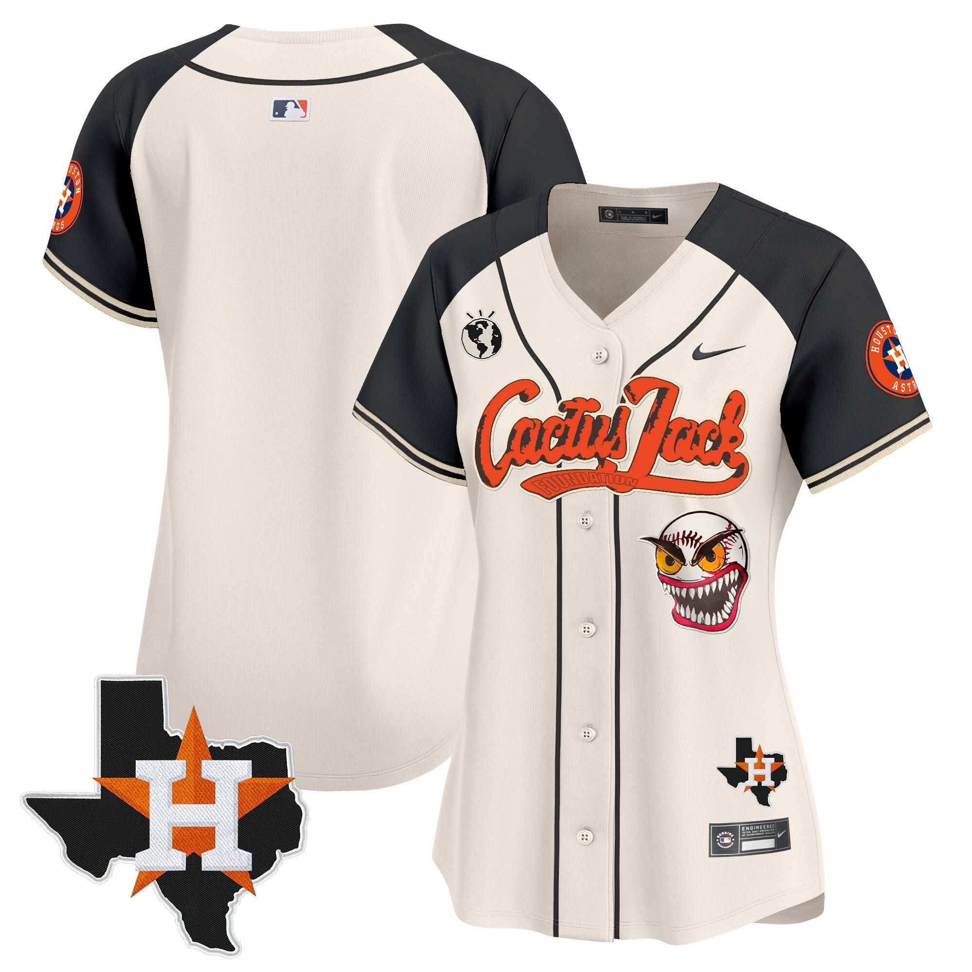 Women's Houston Astros Cactus Jack Patch Vapor Premier Limited Jersey V6 - Stitched - Image 54