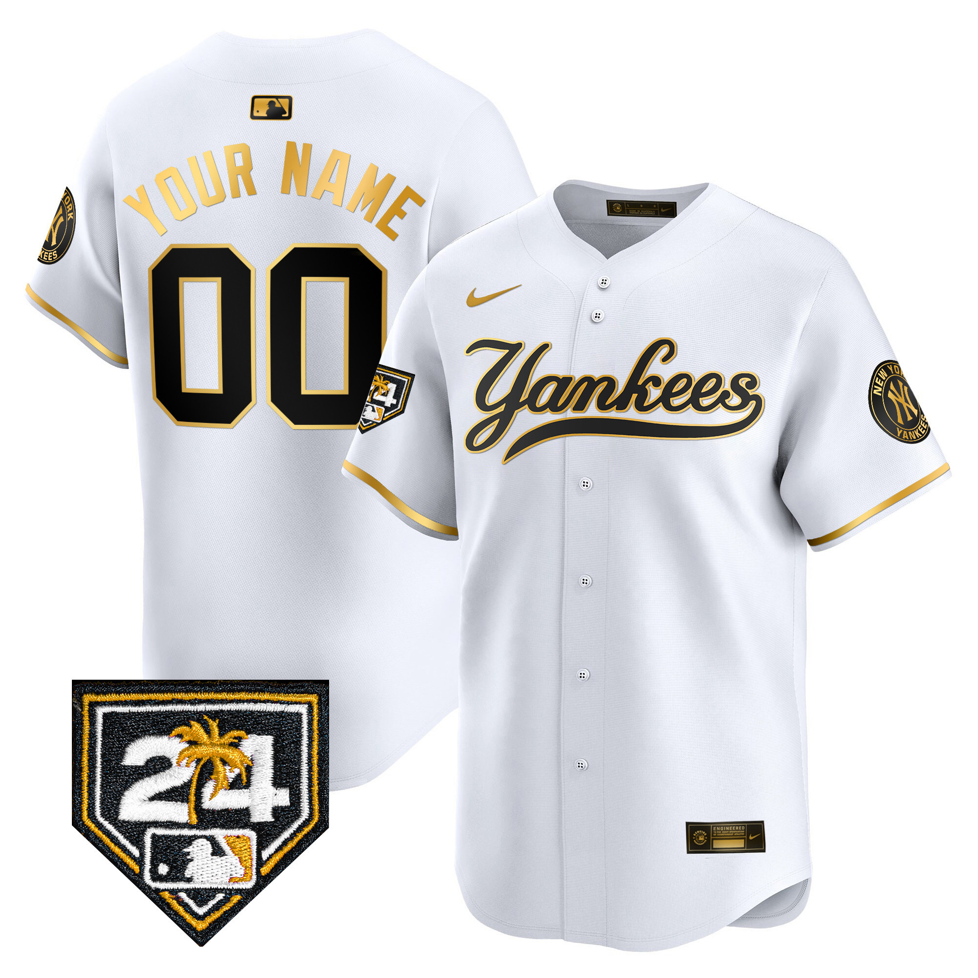 New York Yankees 2024 Spring Training Patch Vapor Premier Limited Custom Jersey V6 - All Stitched - Image 2