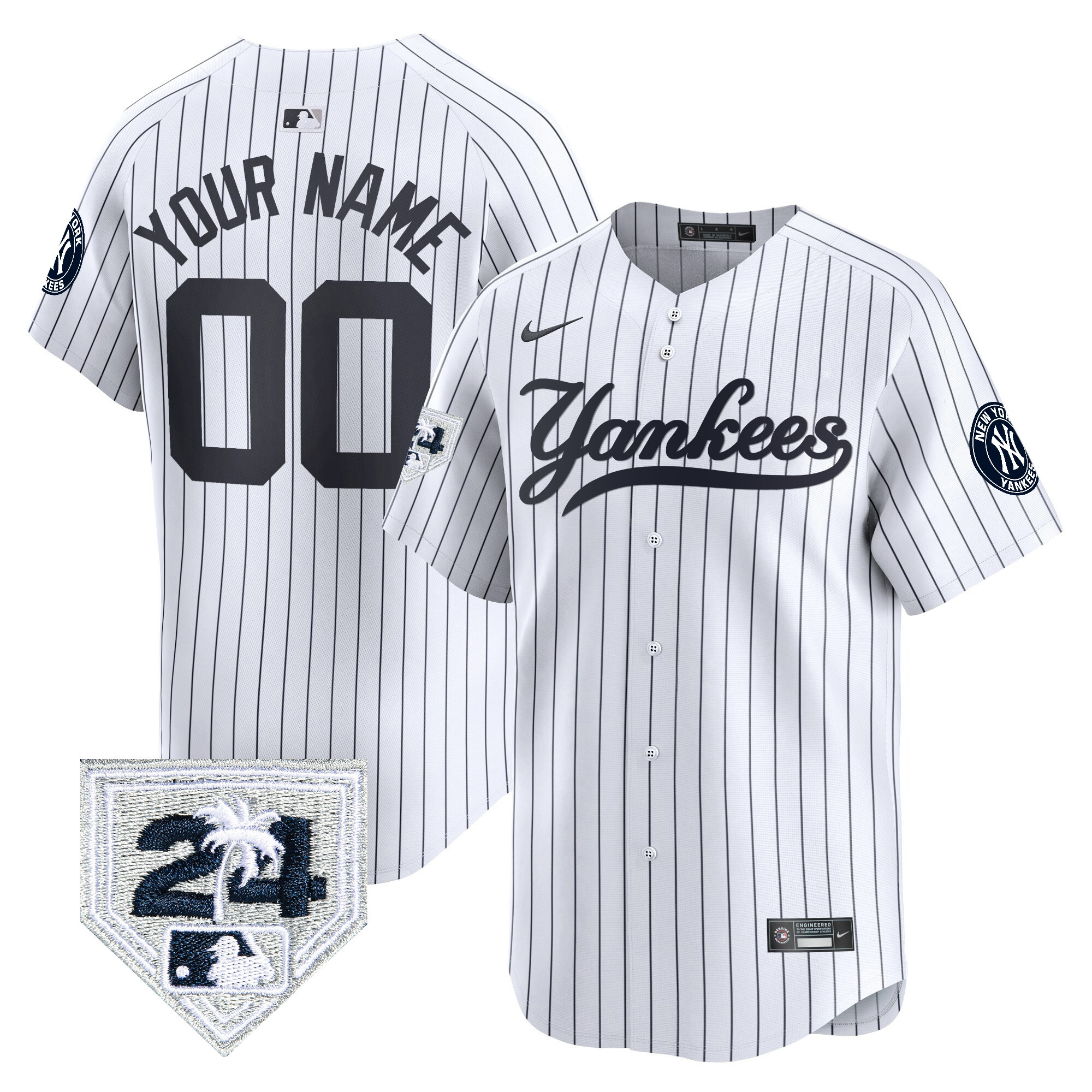 New York Yankees 2024 Spring Training Patch Vapor Premier Limited Custom Jersey V6 - All Stitched - Image 3