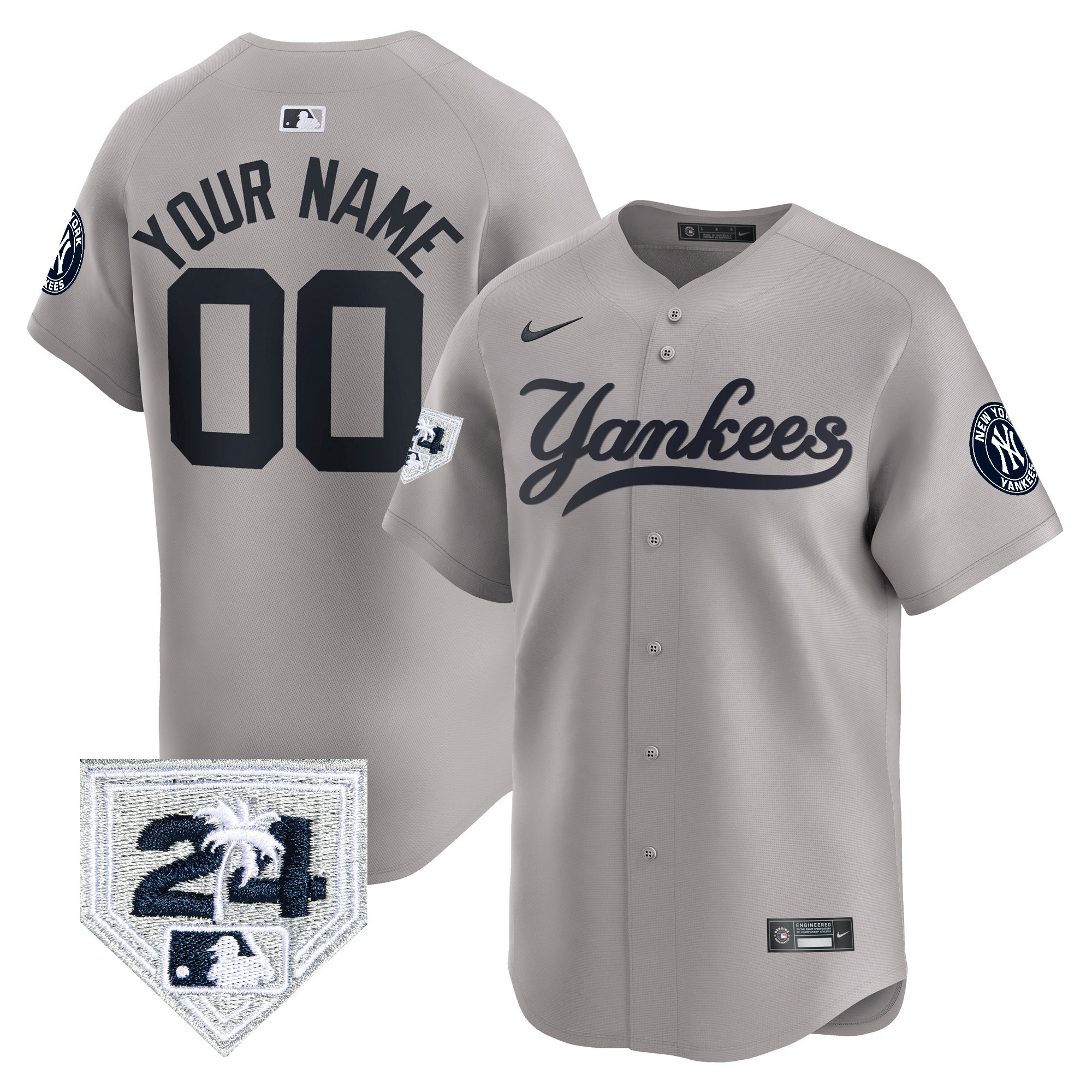New York Yankees 2024 Spring Training Patch Vapor Premier Limited Custom Jersey V6 - All Stitched - Image 4