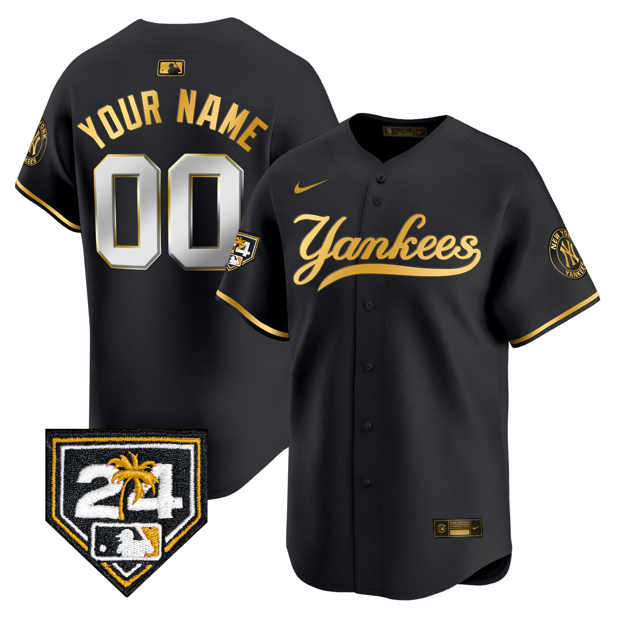 New York Yankees 2024 Spring Training Patch Vapor Premier Limited Custom Jersey V6 - All Stitched