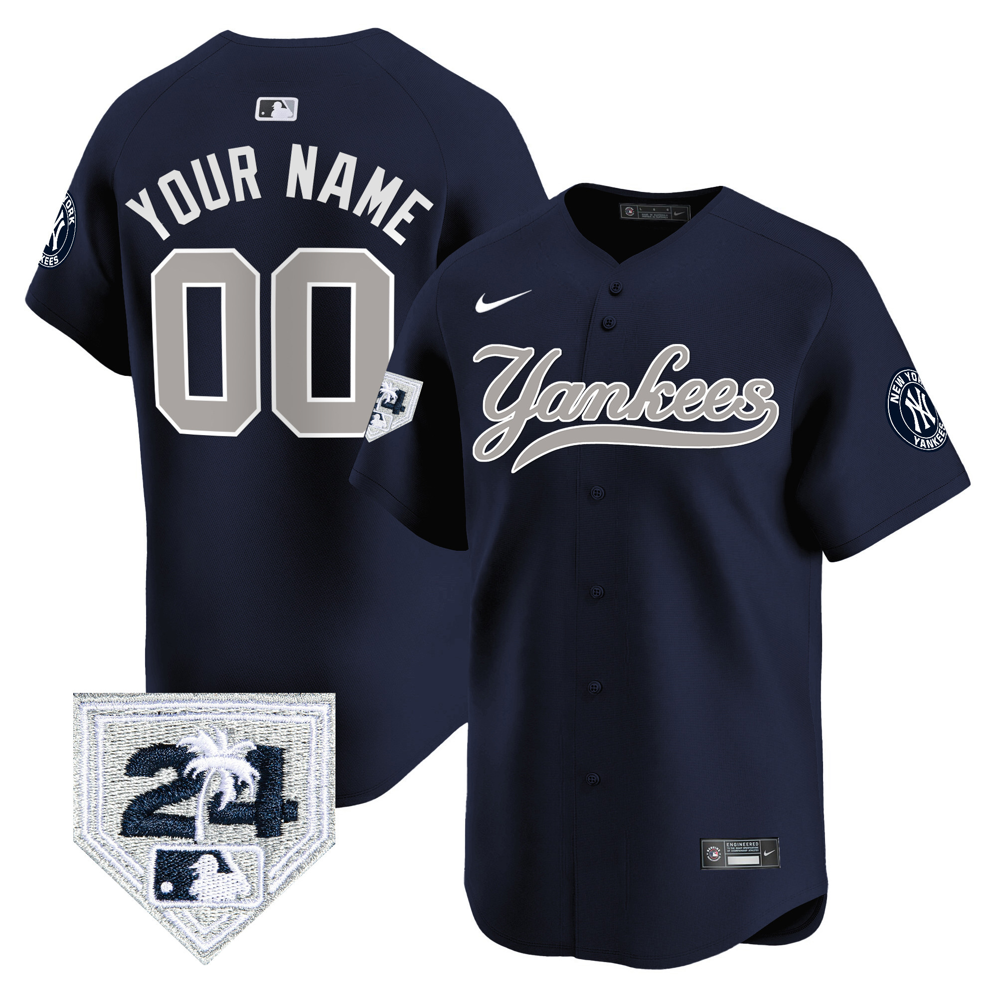 New York Yankees 2024 Spring Training Patch Vapor Premier Limited Custom Jersey V6 - All Stitched - Image 5
