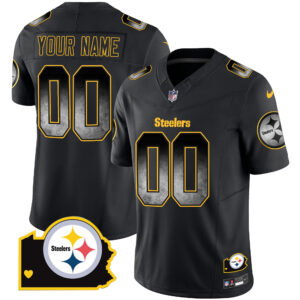 Steelers Arch Smoke Home Patch Vapor Custom Jersey - All Stitched
