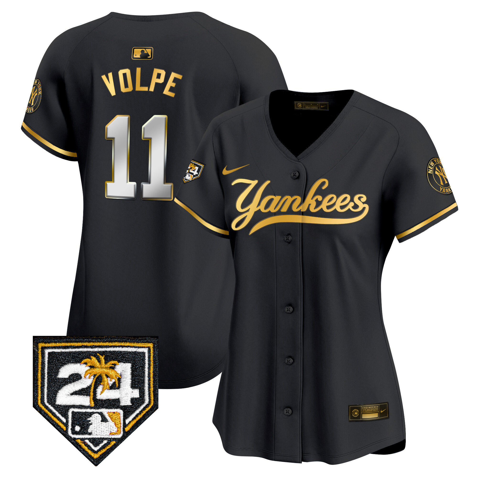 Women's New York Yankees 2024 Spring Training Patch Vapor Premier Limited Jersey V6 - All Stitched - Image 2