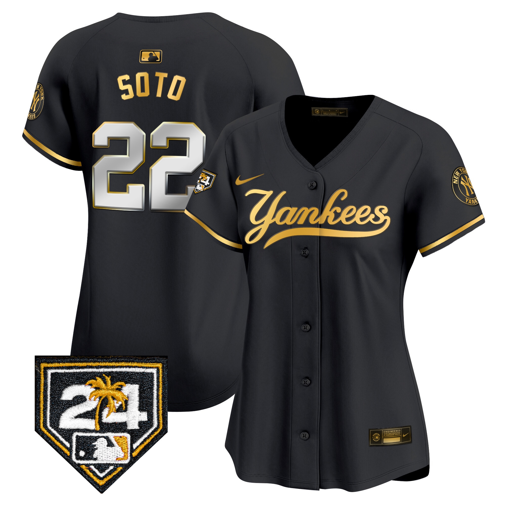 Women's New York Yankees 2024 Spring Training Patch Vapor Premier Limited Jersey V6 - All Stitched - Image 6