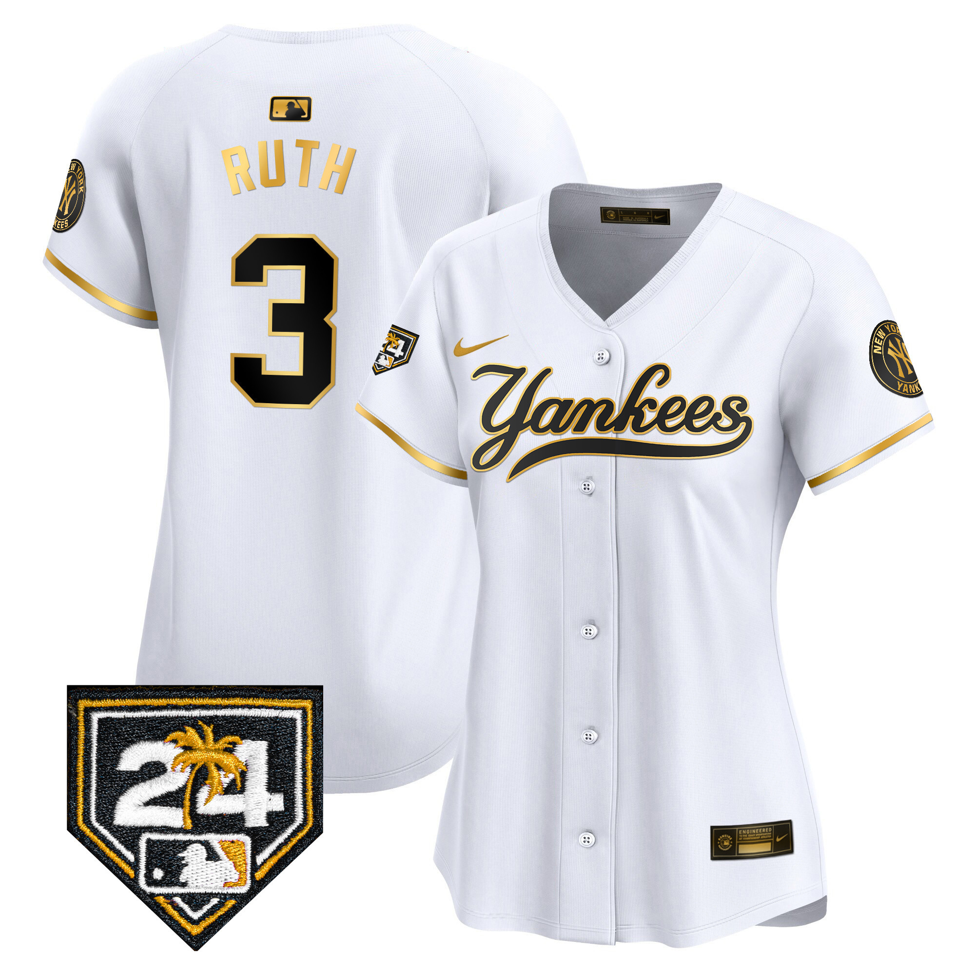 Women's New York Yankees 2024 Spring Training Patch Vapor Premier Limited Jersey V6 - All Stitched - Image 11