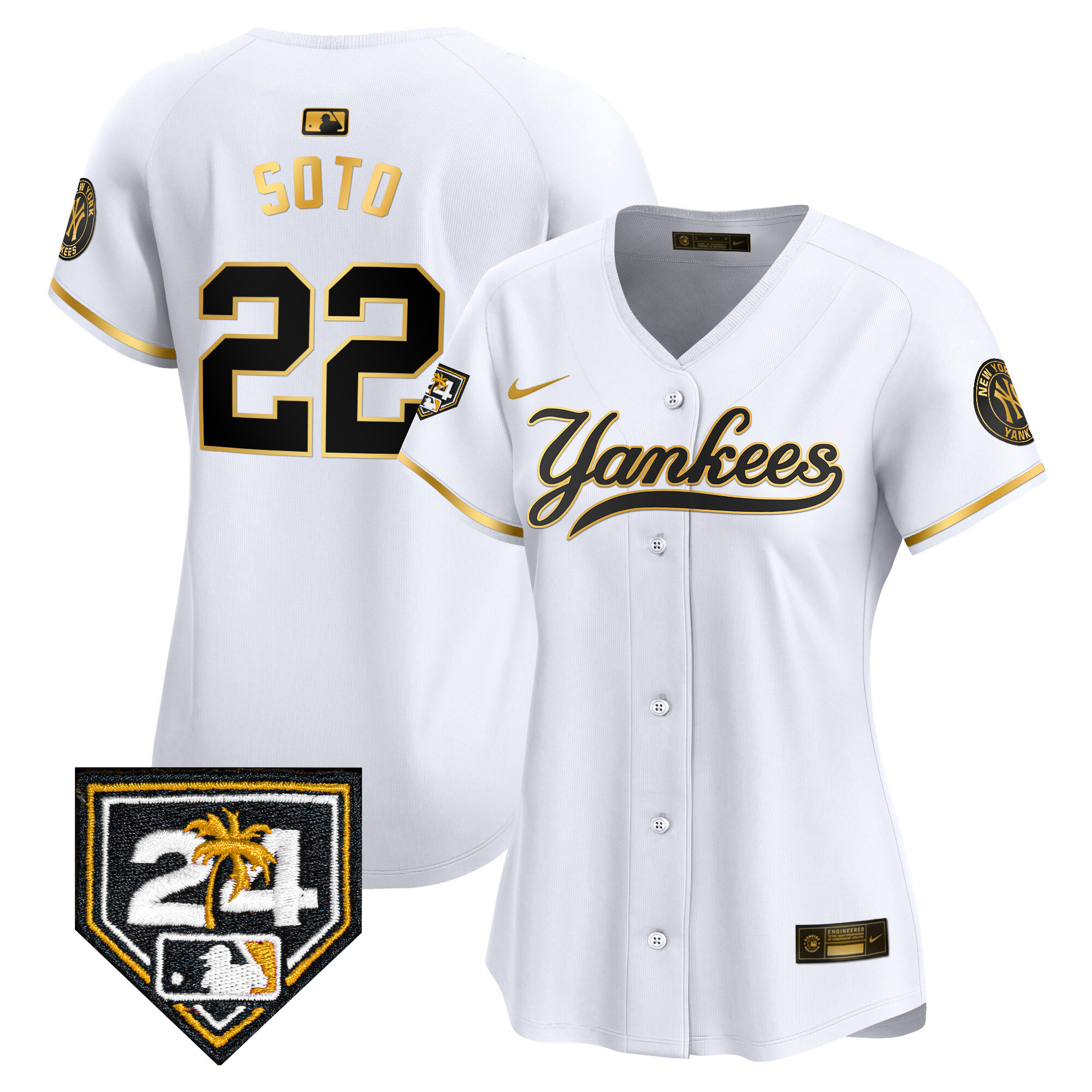 Women's New York Yankees 2024 Spring Training Patch Vapor Premier Limited Jersey V6 - All Stitched - Image 14