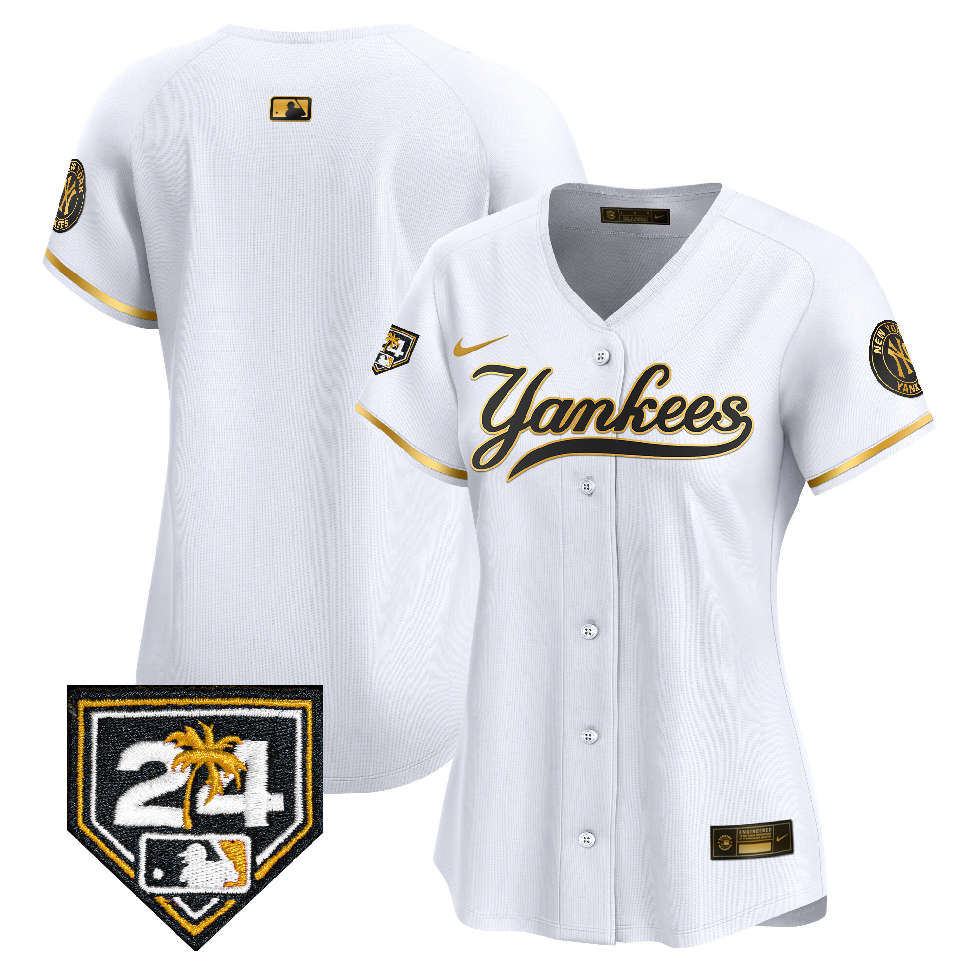 Women's New York Yankees 2024 Spring Training Patch Vapor Premier Limited Jersey V6 - All Stitched - Image 16