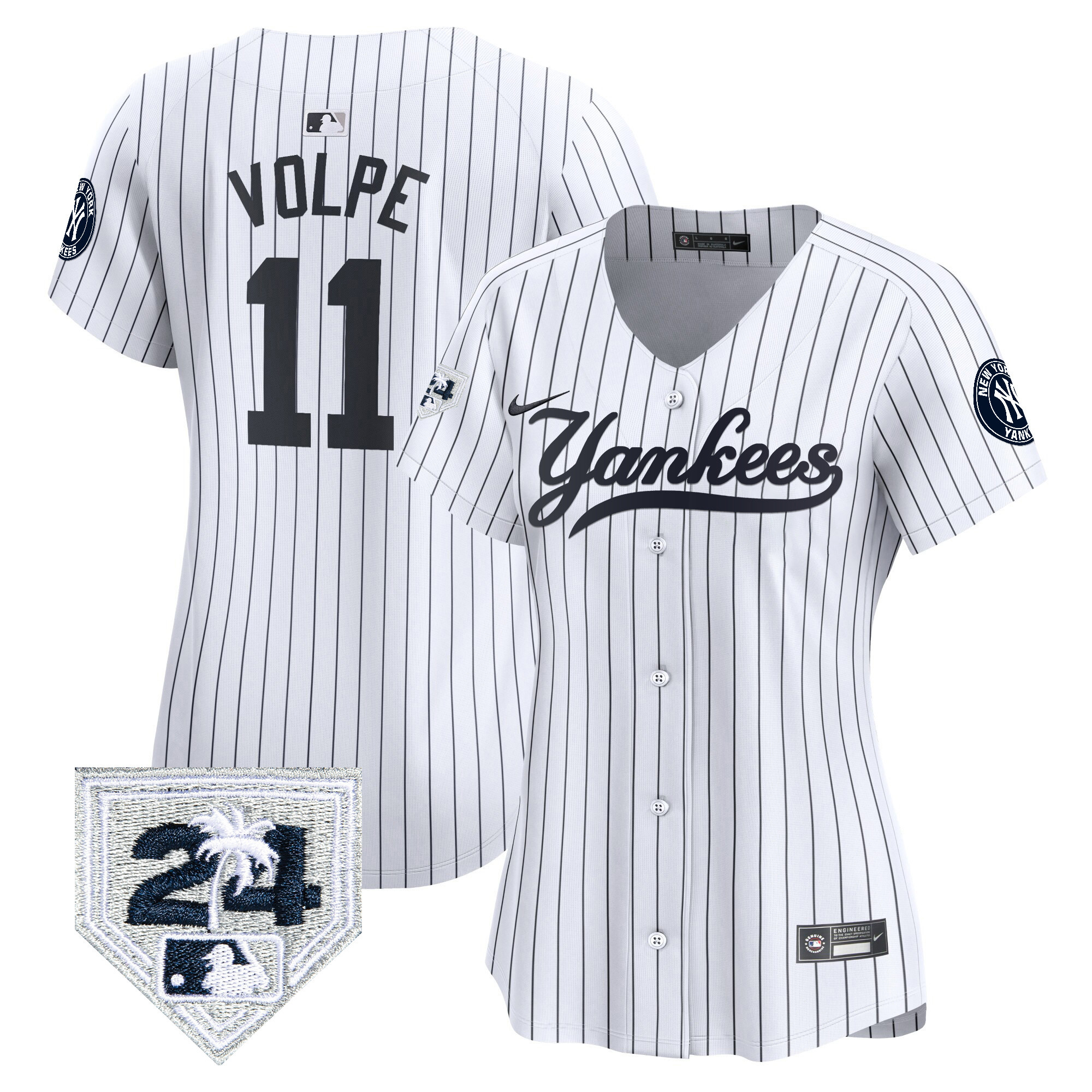 Women's New York Yankees 2024 Spring Training Patch Vapor Premier Limited Jersey V6 - All Stitched - Image 18