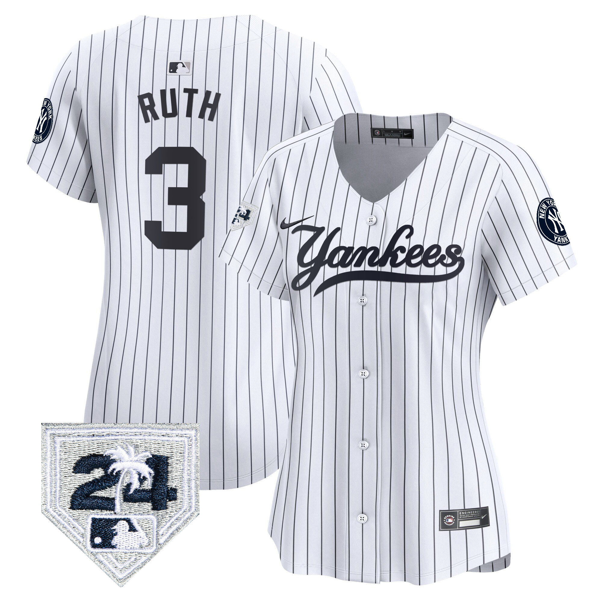 Women's New York Yankees 2024 Spring Training Patch Vapor Premier Limited Jersey V6 - All Stitched - Image 19