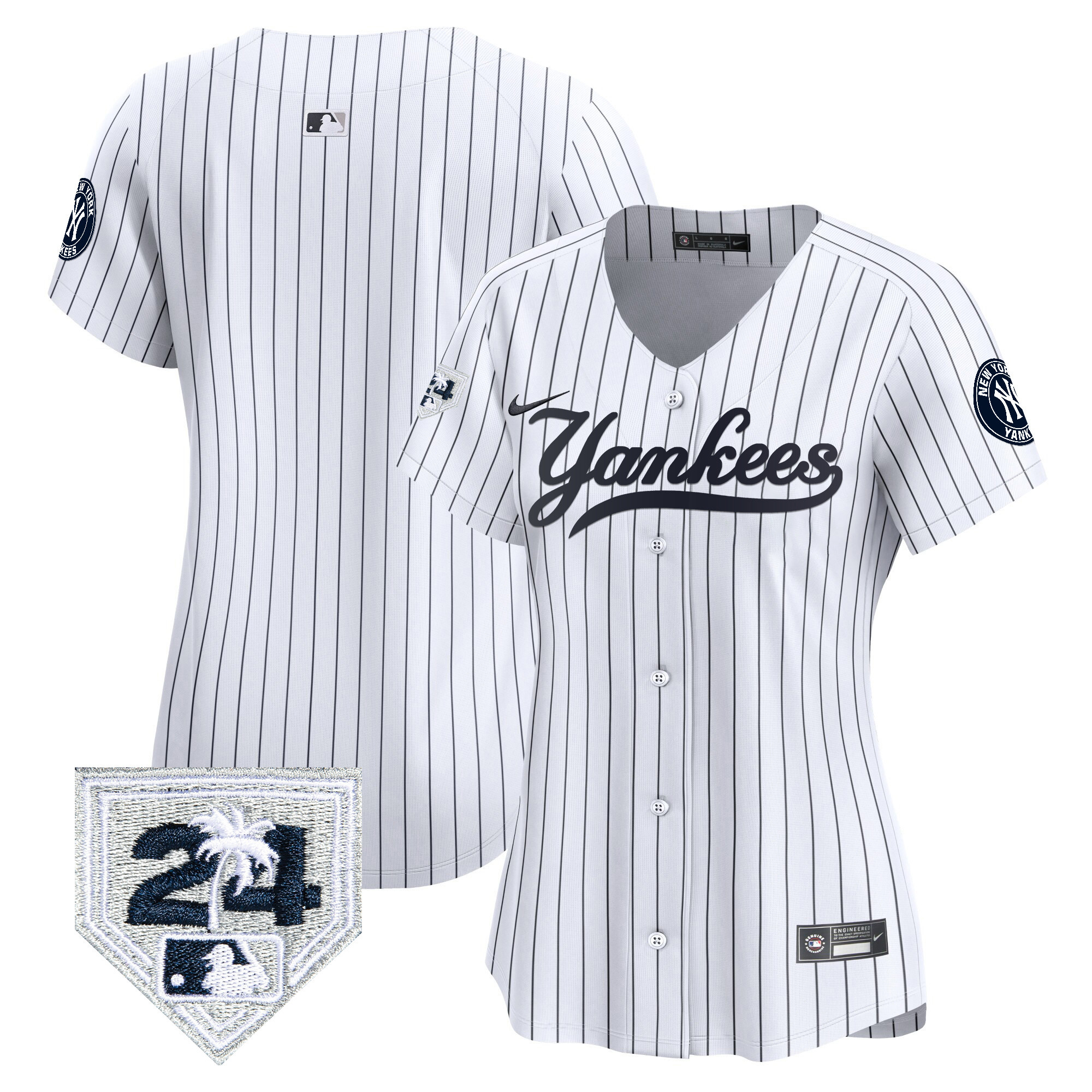 Women's New York Yankees 2024 Spring Training Patch Vapor Premier Limited Jersey V6 - All Stitched - Image 24