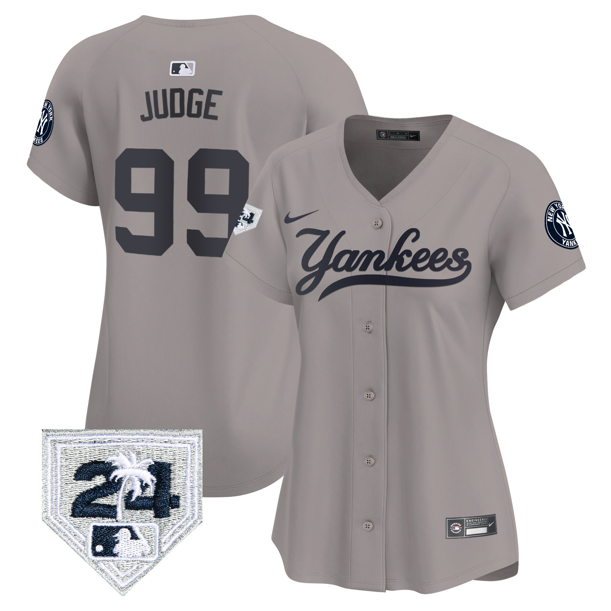 Women's New York Yankees 2024 Spring Training Patch Vapor Premier Limited Jersey V6 - All Stitched - Image 25