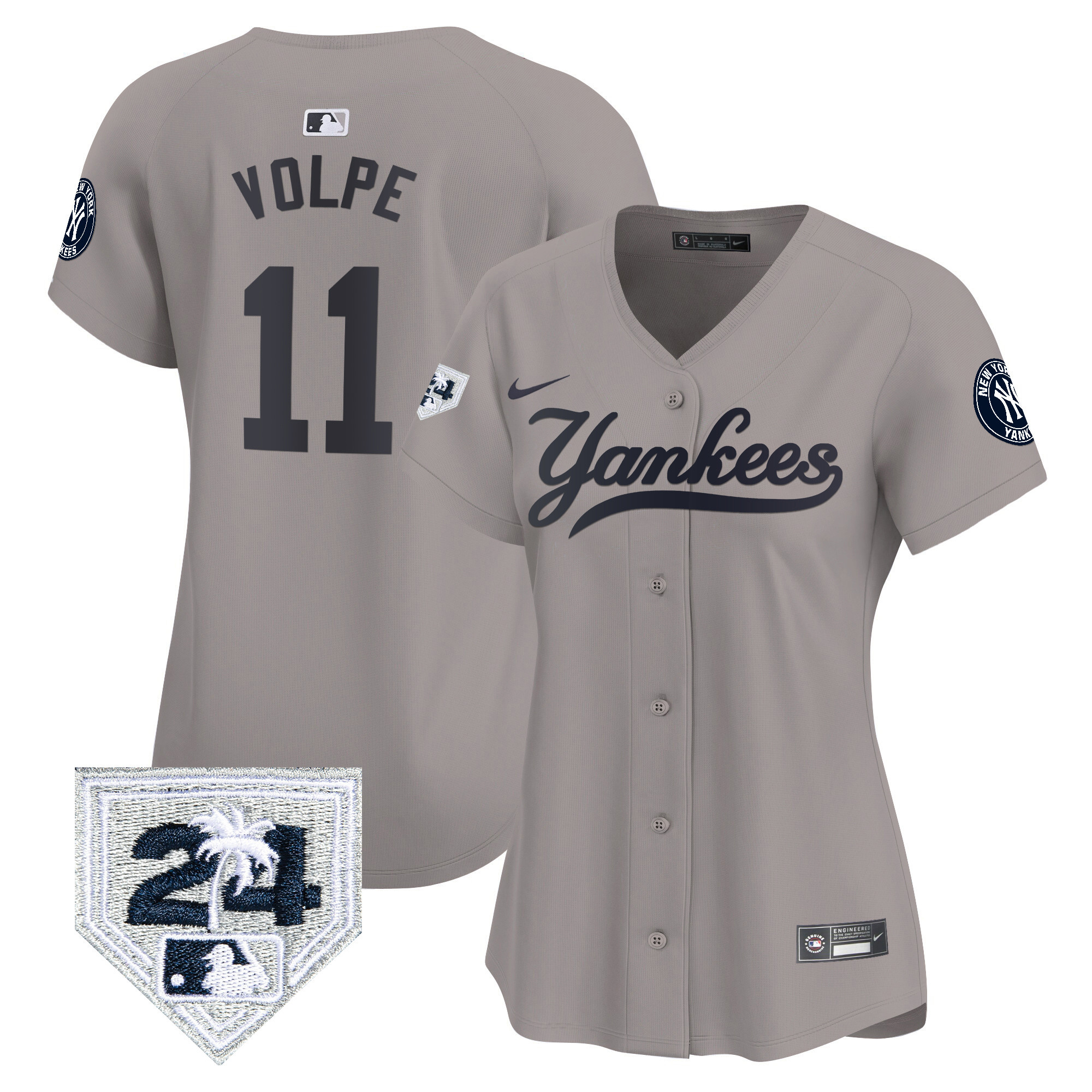 Women's New York Yankees 2024 Spring Training Patch Vapor Premier Limited Jersey V6 - All Stitched - Image 26