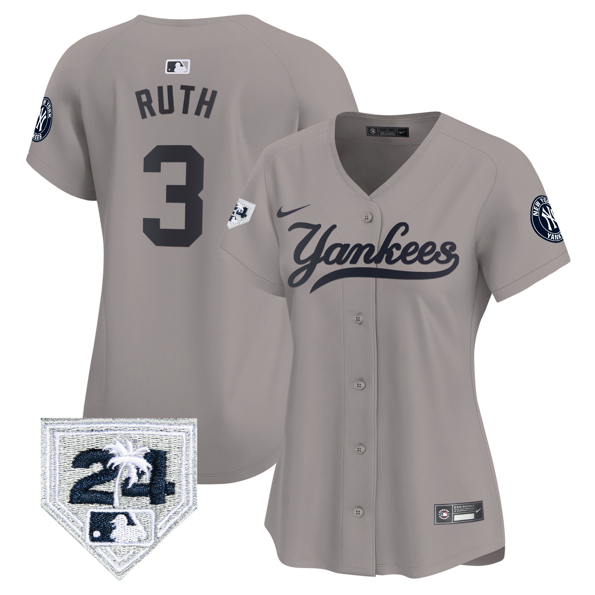 Women's New York Yankees 2024 Spring Training Patch Vapor Premier Limited Jersey V6 - All Stitched - Image 27