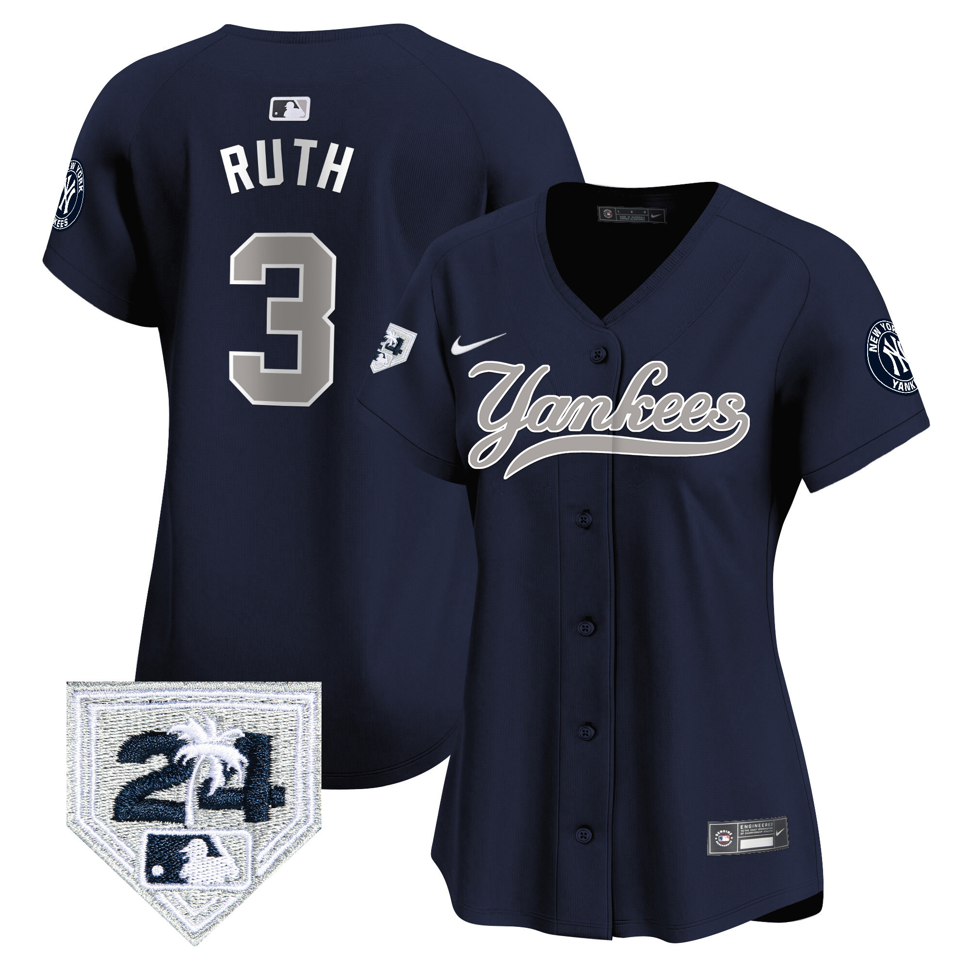 Women's New York Yankees 2024 Spring Training Patch Vapor Premier Limited Jersey V6 - All Stitched - Image 35
