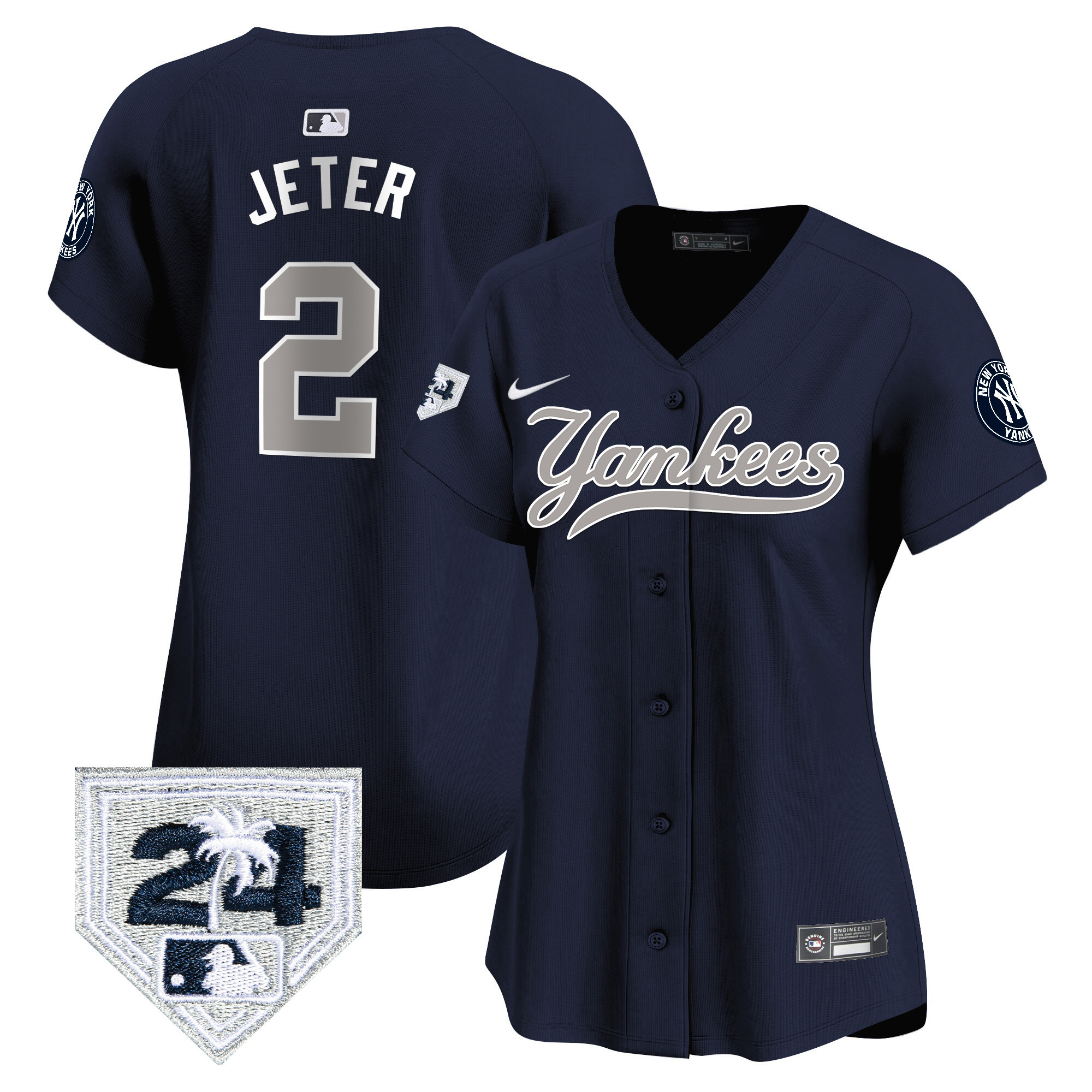 Women's New York Yankees 2024 Spring Training Patch Vapor Premier Limited Jersey V6 - All Stitched - Image 36