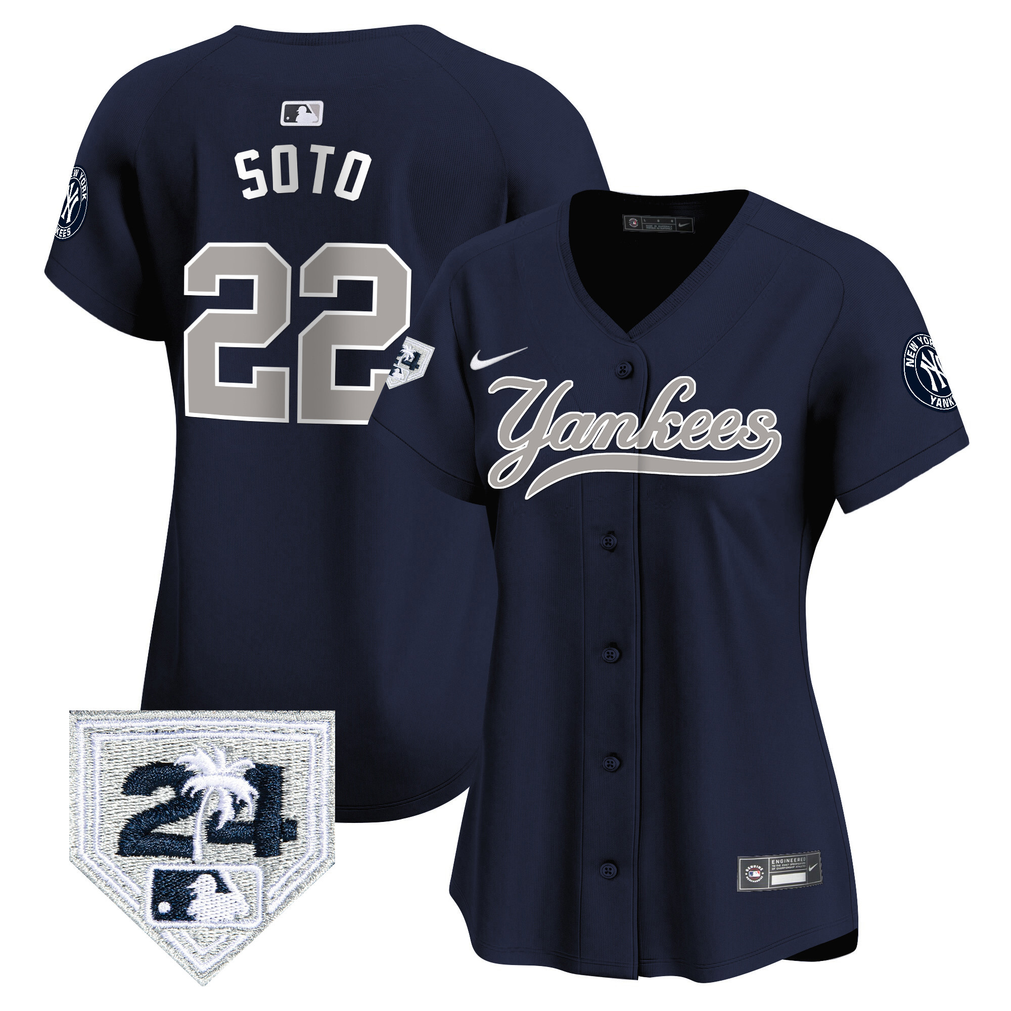 Women's New York Yankees 2024 Spring Training Patch Vapor Premier Limited Jersey V6 - All Stitched - Image 38