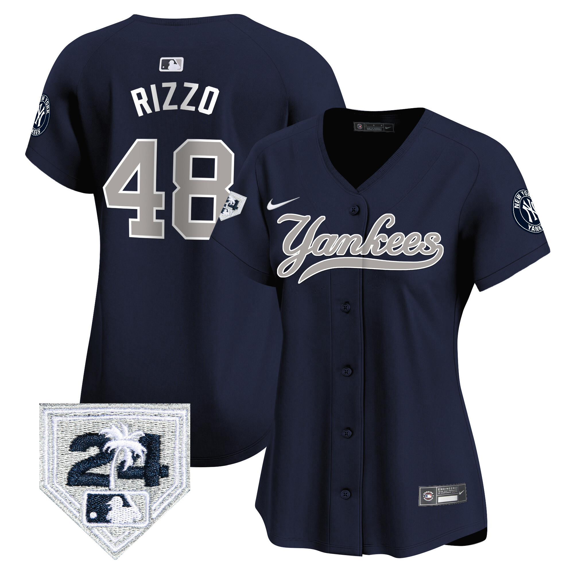 Women's New York Yankees 2024 Spring Training Patch Vapor Premier Limited Jersey V6 - All Stitched - Image 39