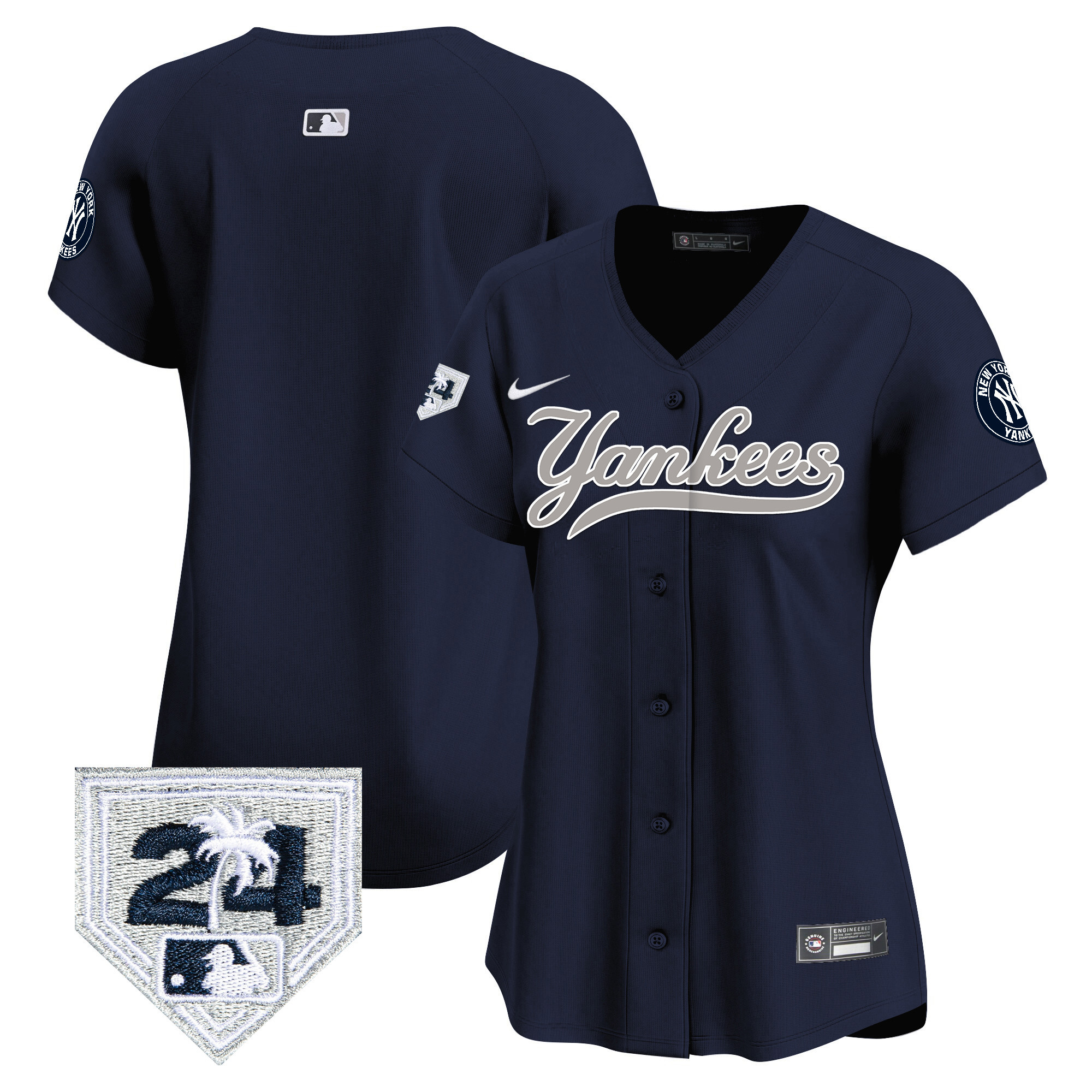 Women's New York Yankees 2024 Spring Training Patch Vapor Premier Limited Jersey V6 - All Stitched - Image 40