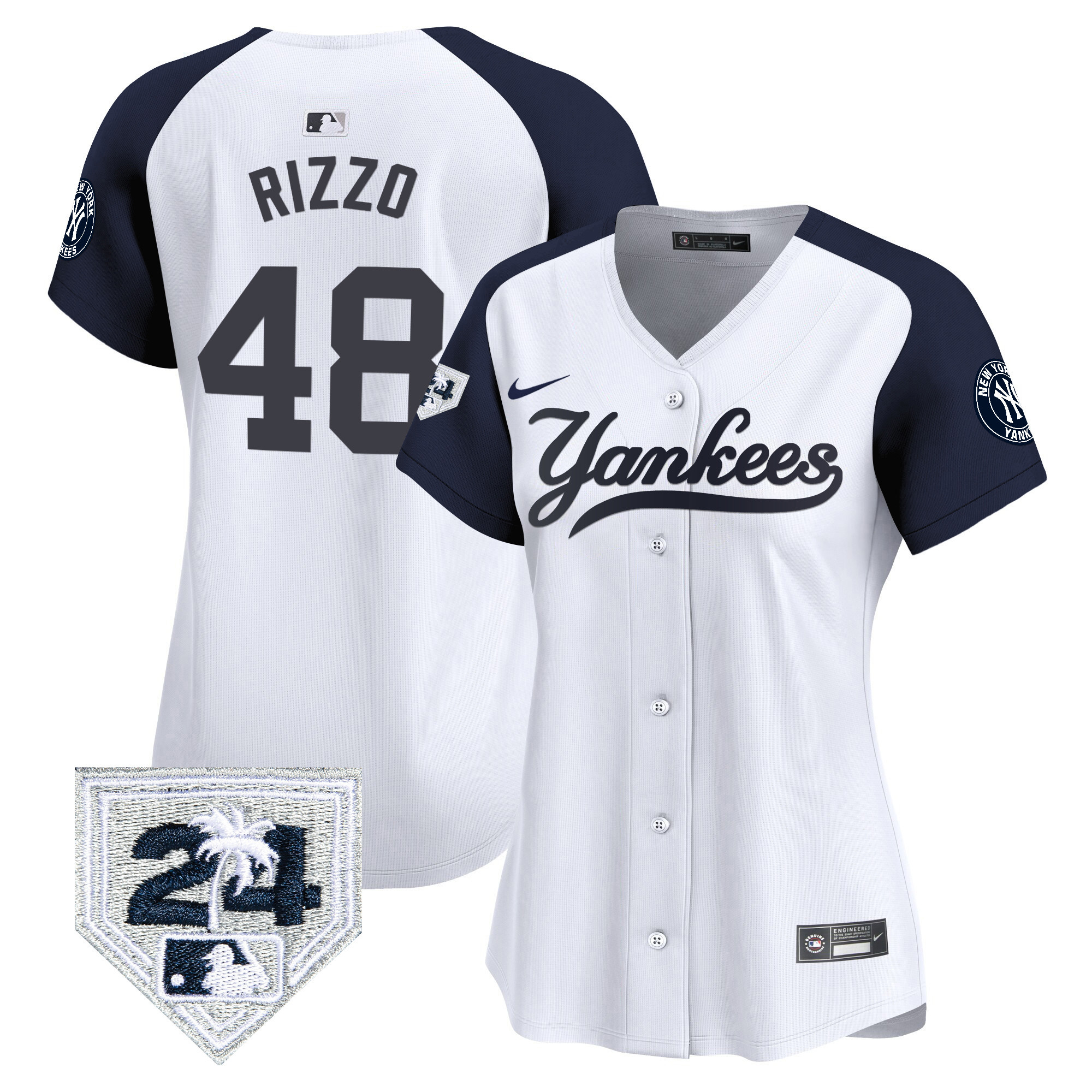 Women's New York Yankees 2024 Spring Training Patch Vapor Premier Limited Jersey V6 - All Stitched - Image 47