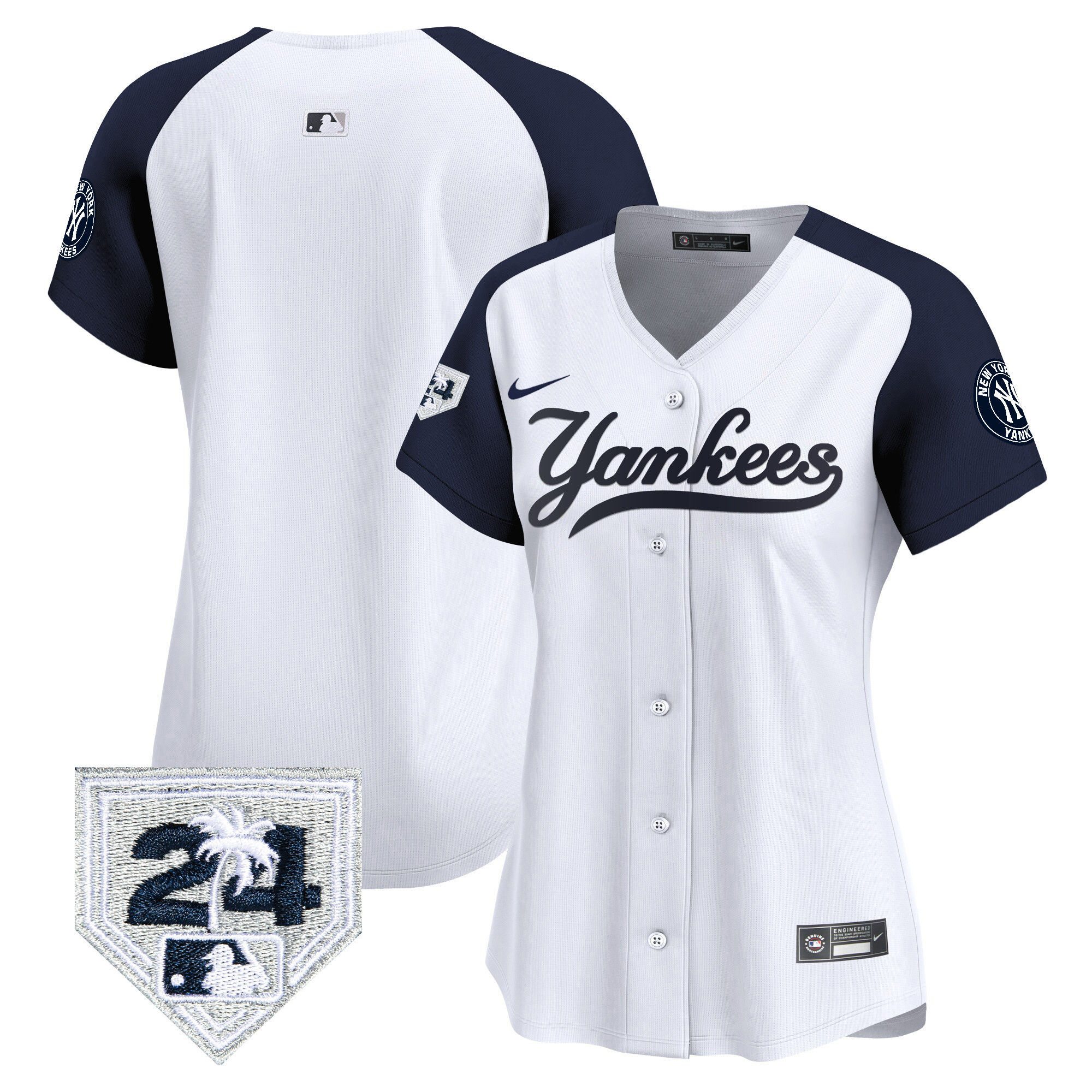 Women's New York Yankees 2024 Spring Training Patch Vapor Premier Limited Jersey V6 - All Stitched - Image 48