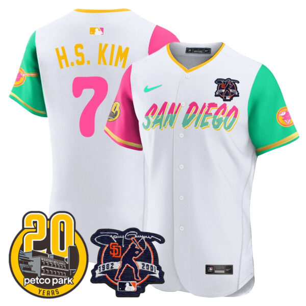 Men's Padres Tony Gwynn & Petco Park 20th Patch Vapor Premier Elite Jersey – All Stitched - Image 26