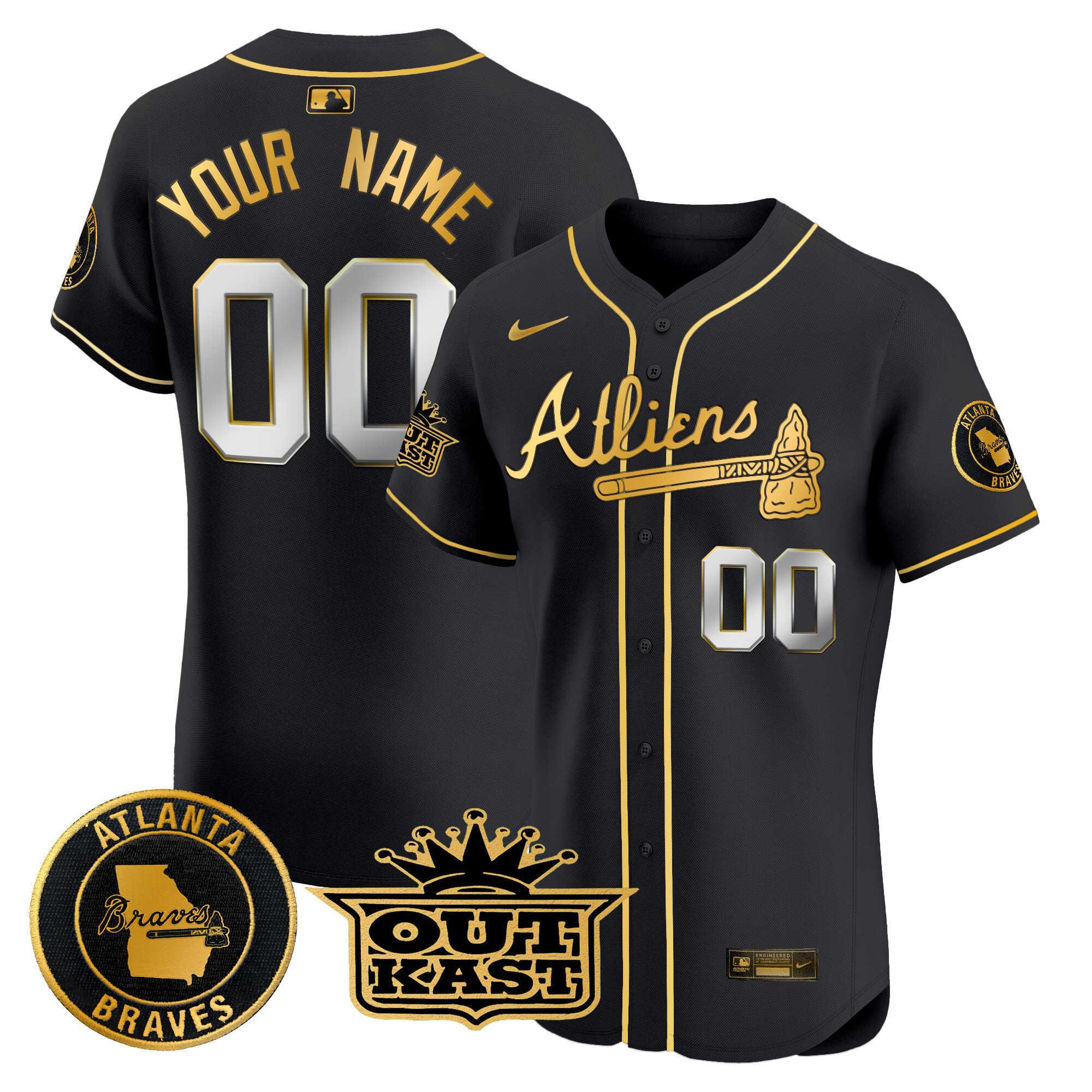 Atlanta Braves Atliens Vapor Premier Elite Custom Jersey - All Stitched - Image 4