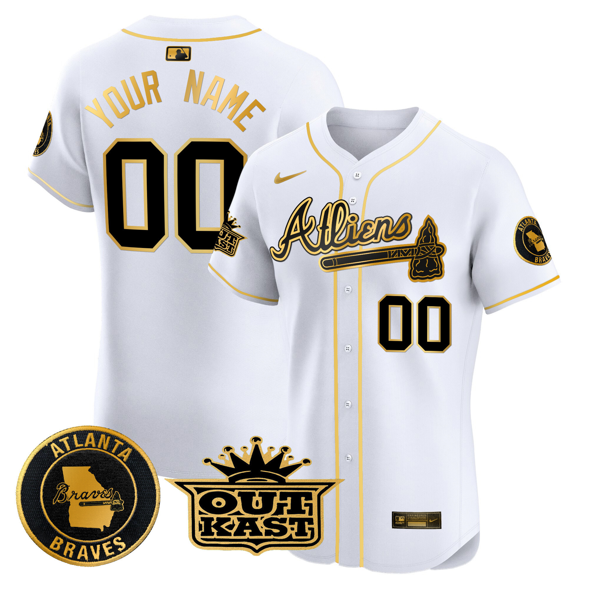 Atlanta Braves Atliens Vapor Premier Elite Custom Jersey - All Stitched - Image 5