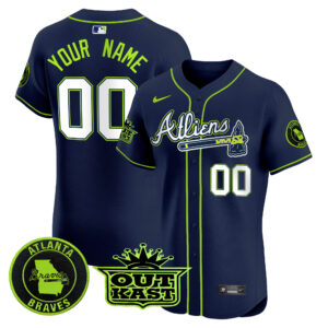 Atlanta Braves Atliens Vapor Premier Elite Custom Jersey - All Stitched