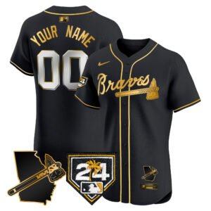 Atlanta Braves 2024 Spring Training & Georgia Patch Vapor Premier Elite Custom Jersey - All Stitched