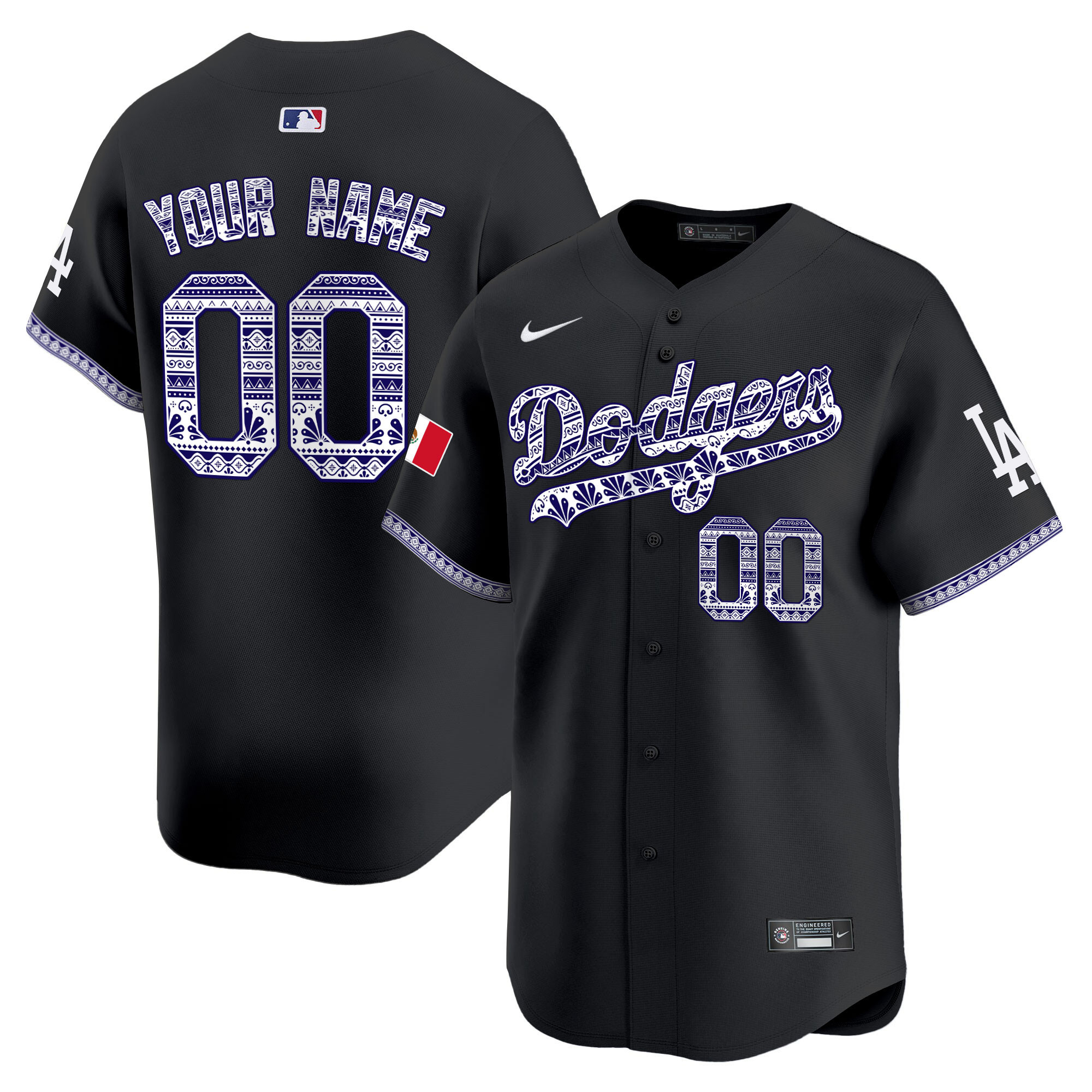 Los Angeles Dodgers Mexico Vapor Premier Limited Custom Jersey V3 - All Stitched - Image 2