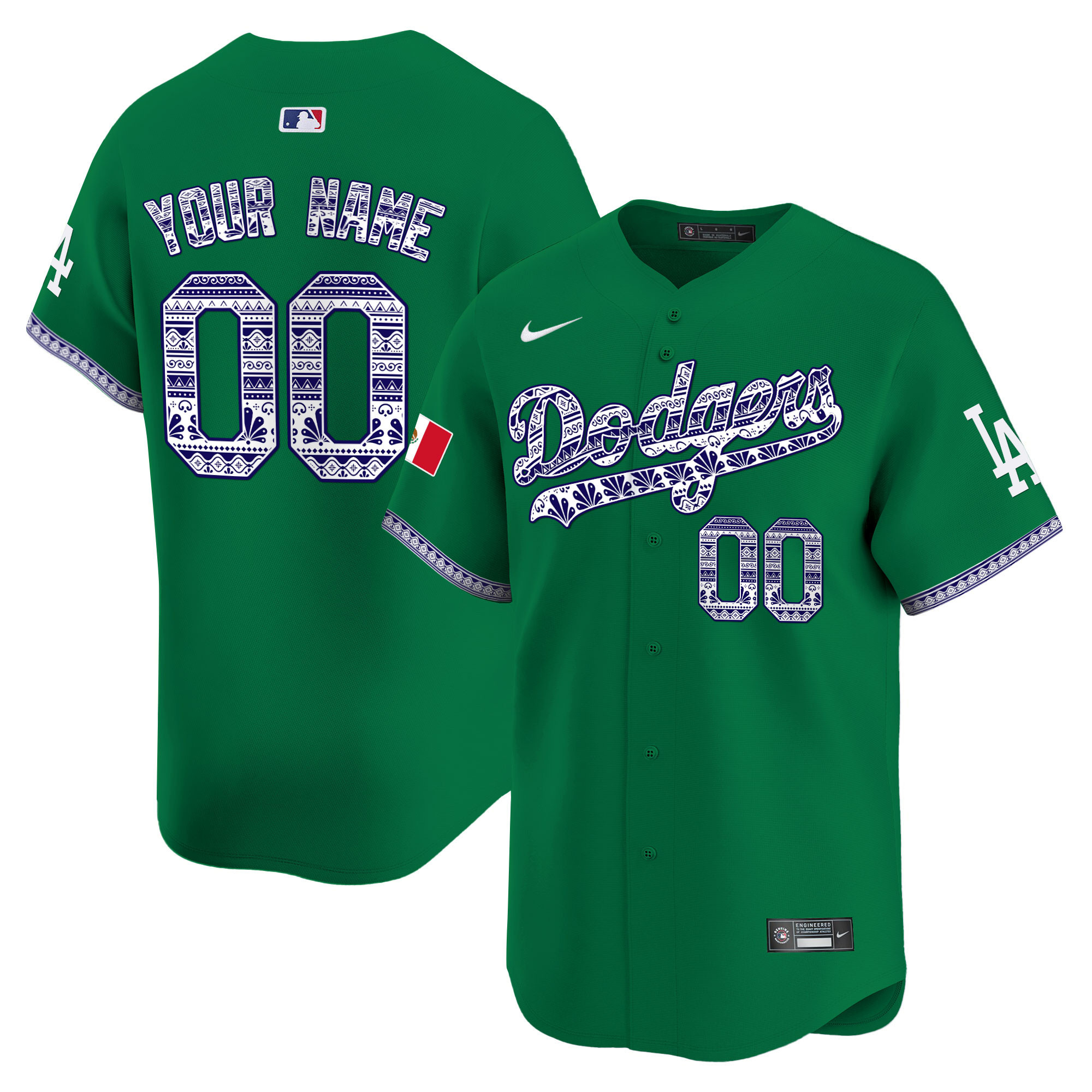 Los Angeles Dodgers Mexico Vapor Premier Limited Custom Jersey V3 - All Stitched - Image 3