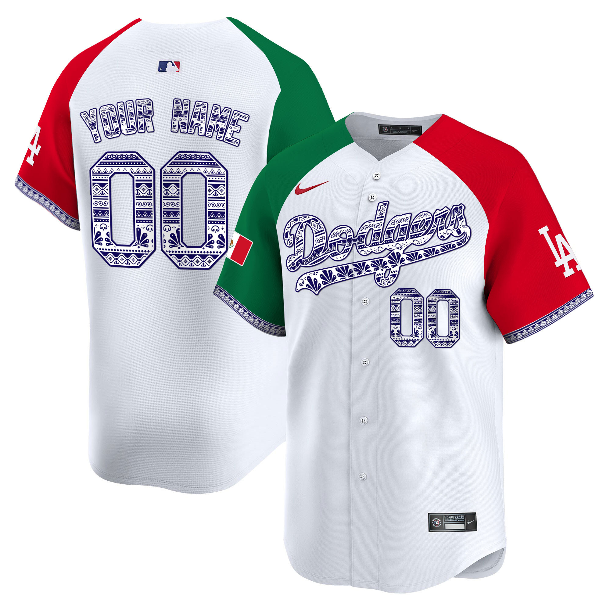 Los Angeles Dodgers Mexico Vapor Premier Limited Custom Jersey V3 - All Stitched - Image 4