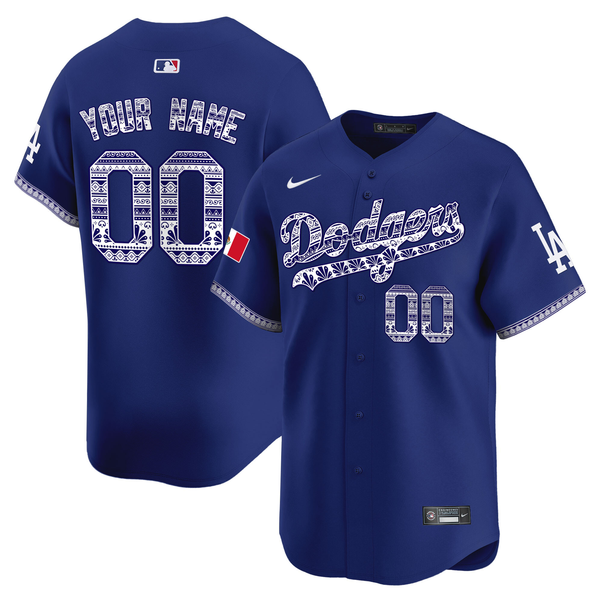 Los Angeles Dodgers Mexico Vapor Premier Limited Custom Jersey V3 - All Stitched - Image 5