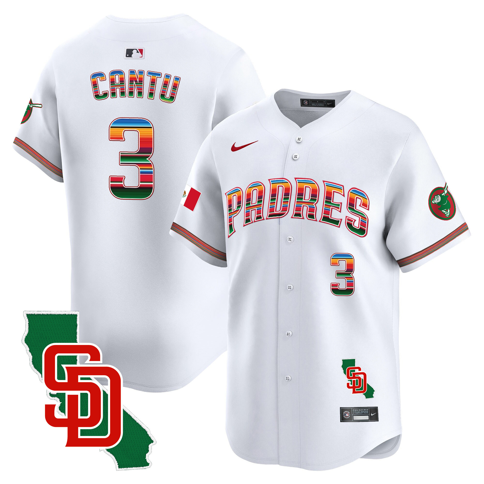 Men's Padres Mexico California Patch Vapor Premier Limited Jersey – All Stitched - Image 7
