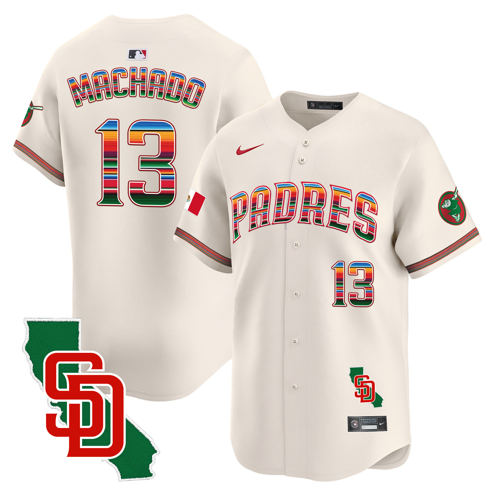 Men's Padres Mexico California Patch Vapor Premier Limited Jersey – All Stitched - Image 18