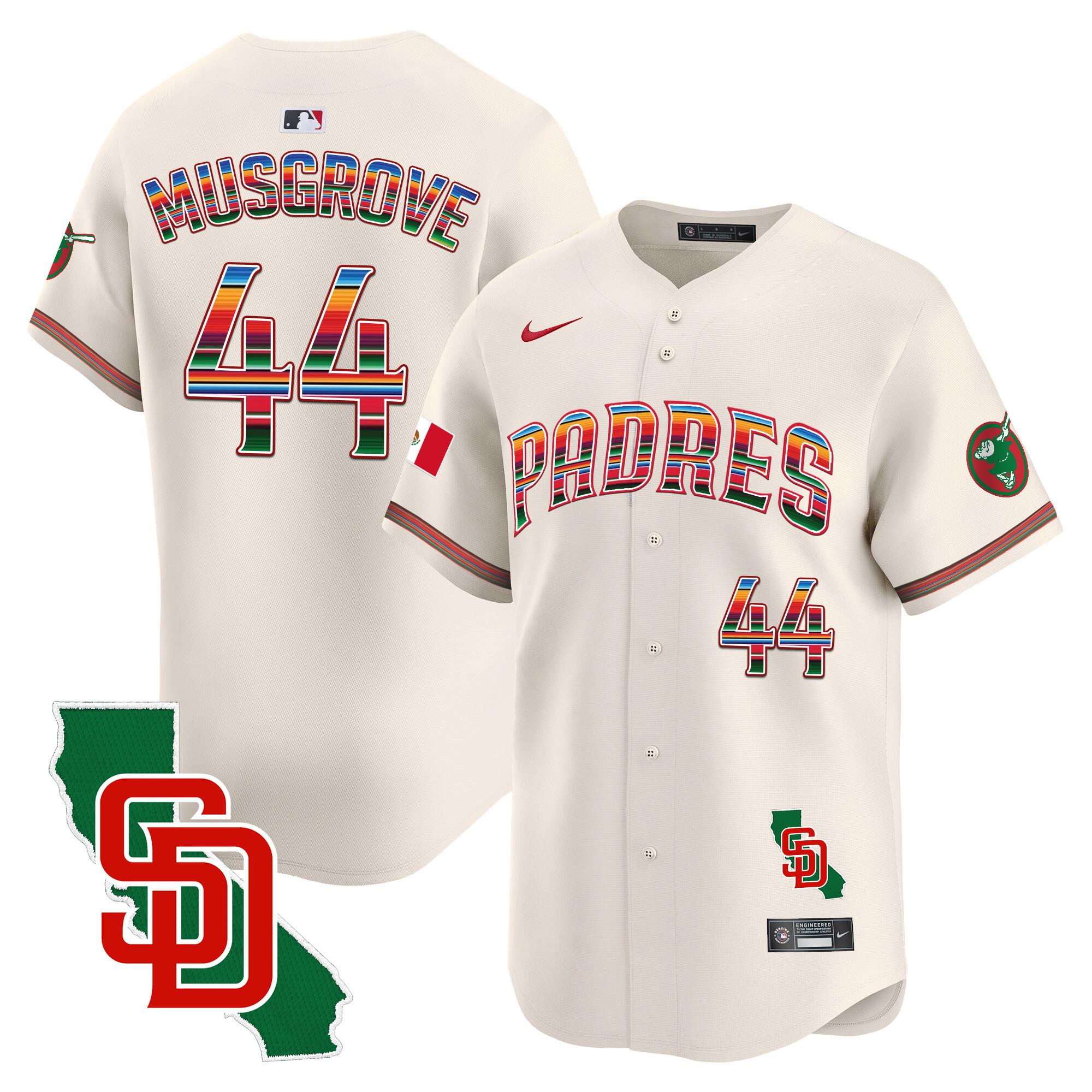 Men's Padres Mexico California Patch Vapor Premier Limited Jersey – All Stitched - Image 22